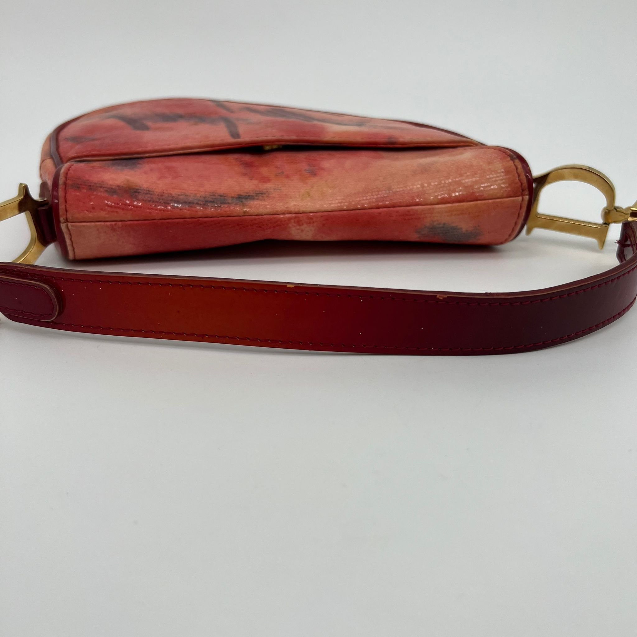 Dior Mini Saddle Bag Tie Dye Sparkle strap