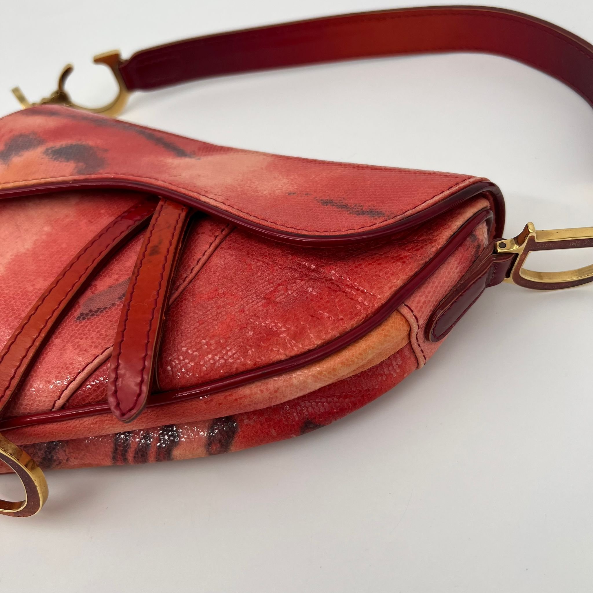 Dior Mini Saddle Bag Tie Dye Sparkle corner