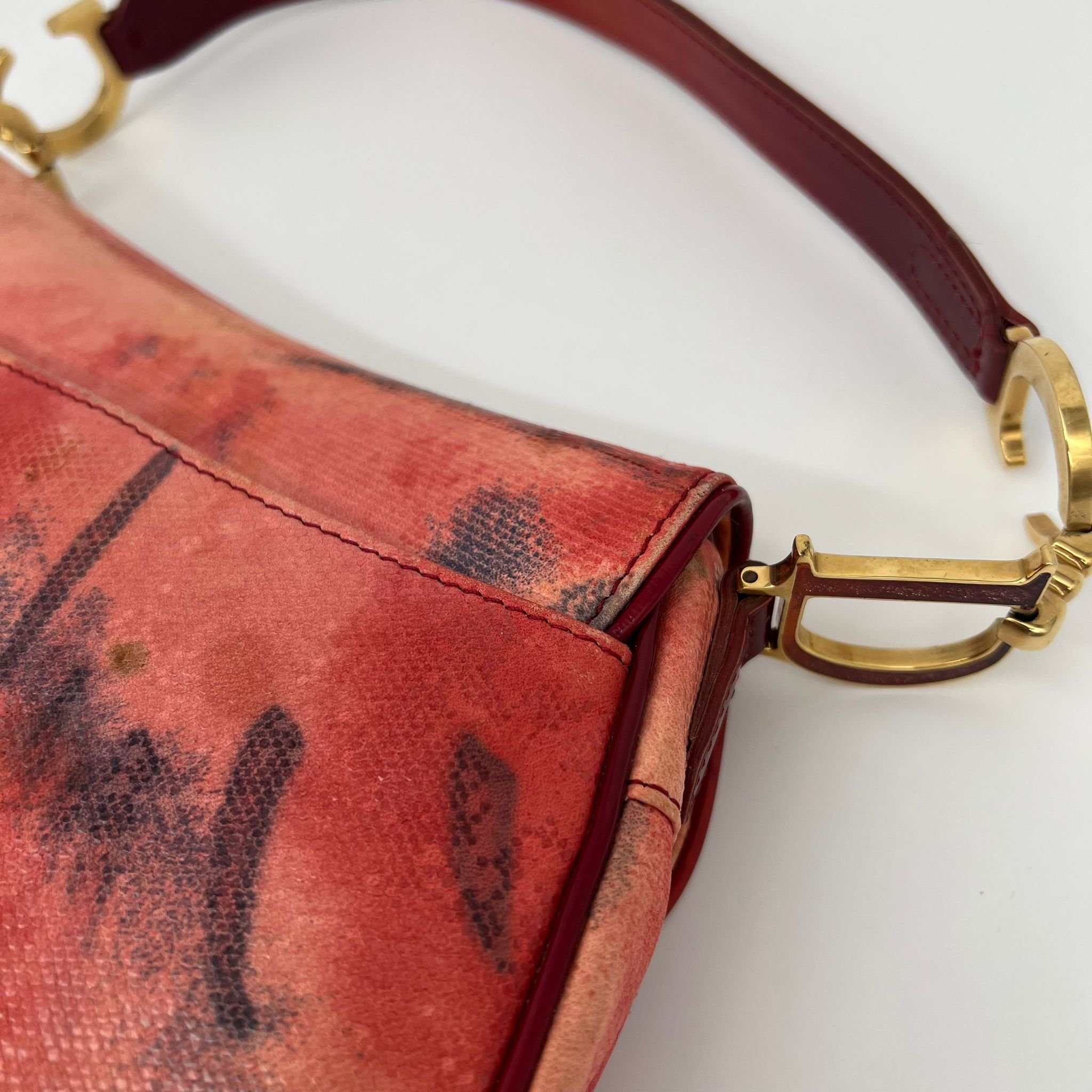 Dior Mini Saddle Bag Tie Dye Sparkle corner