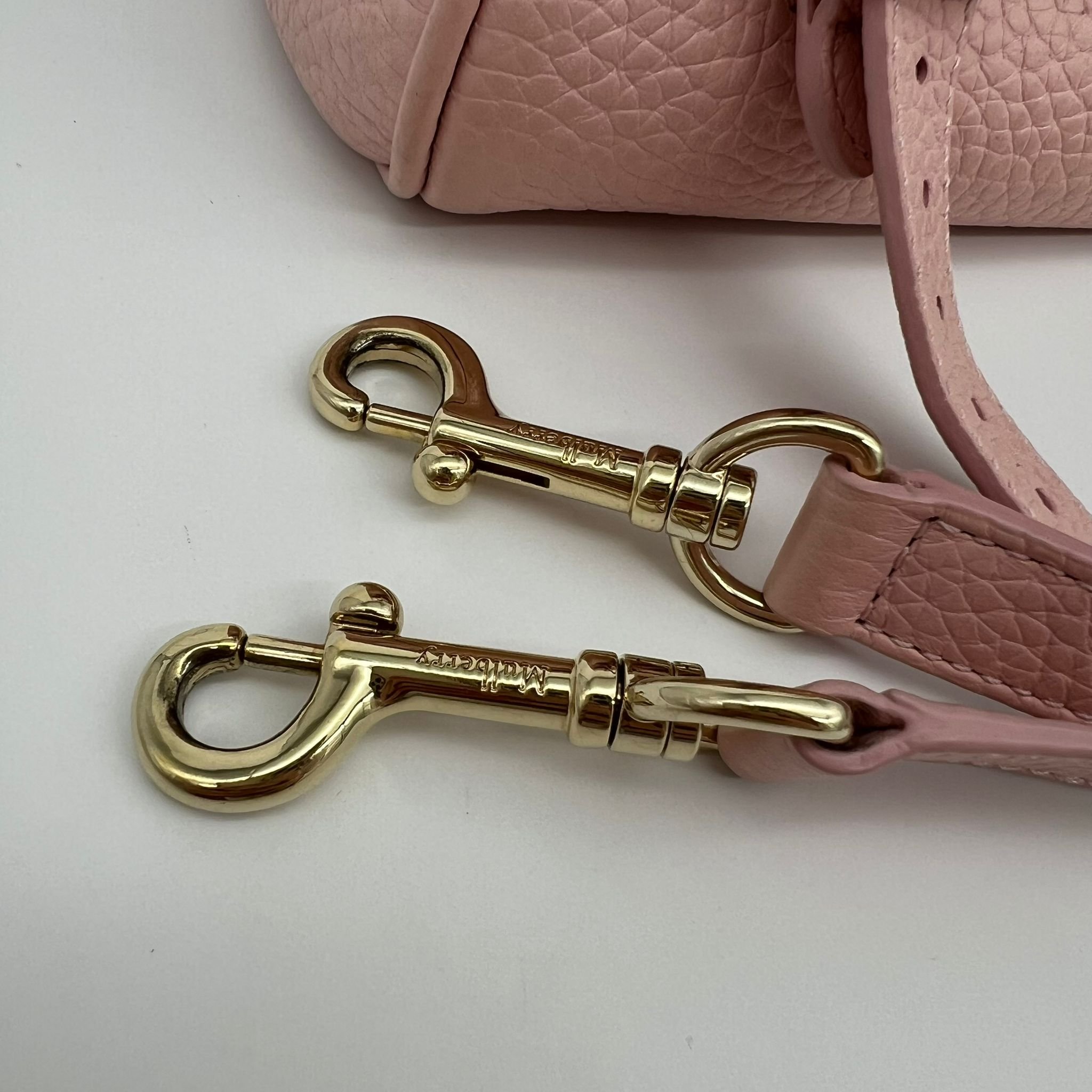 Mulberry Mini Alexa Bag Powder Rose Pink Heavy Grain Leather hardware