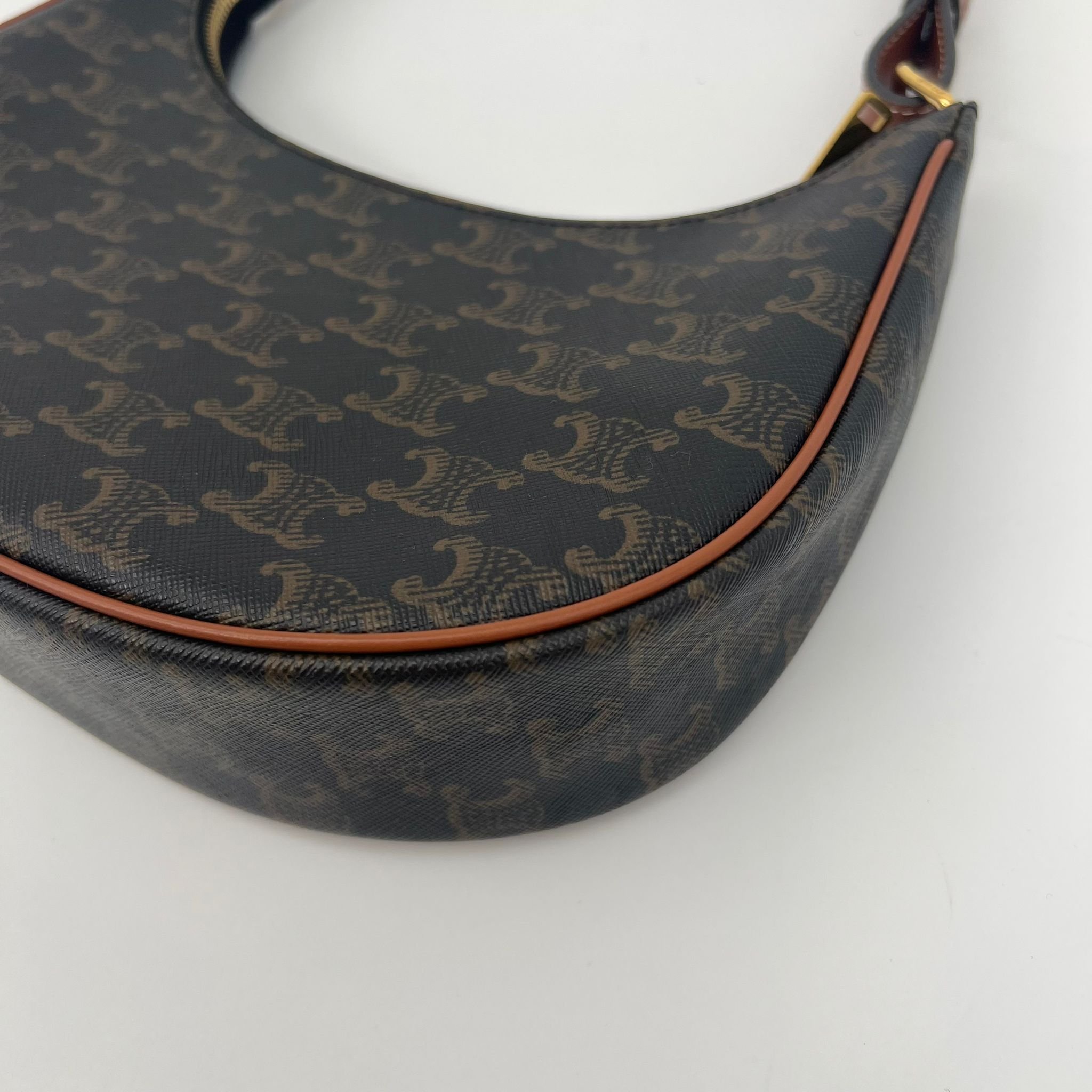 Celine Ava Bag in Triomphe Canvas and Calfskin corner