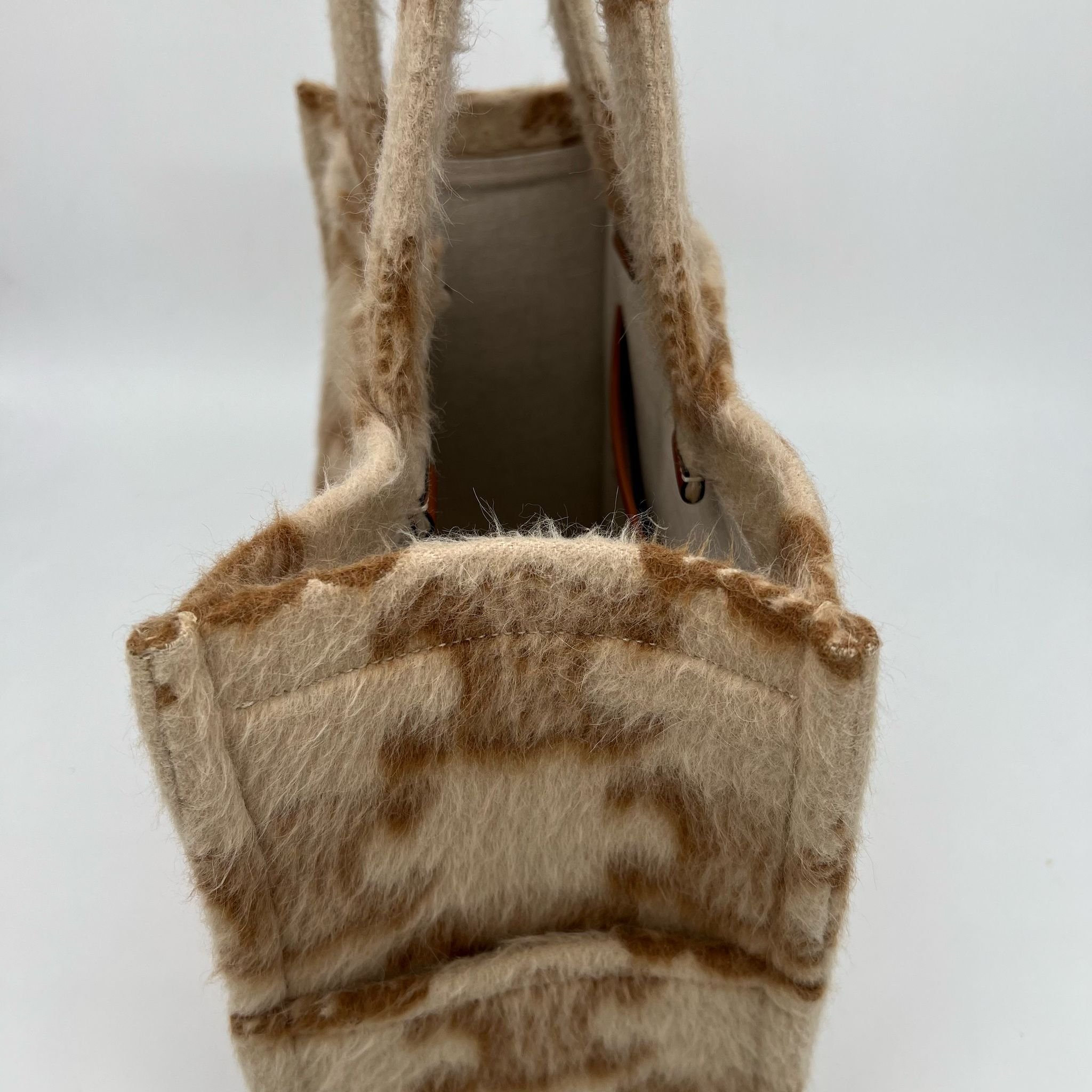 Celine Mohair Triomphe Large Cabas Tote Bag Thais Beige side