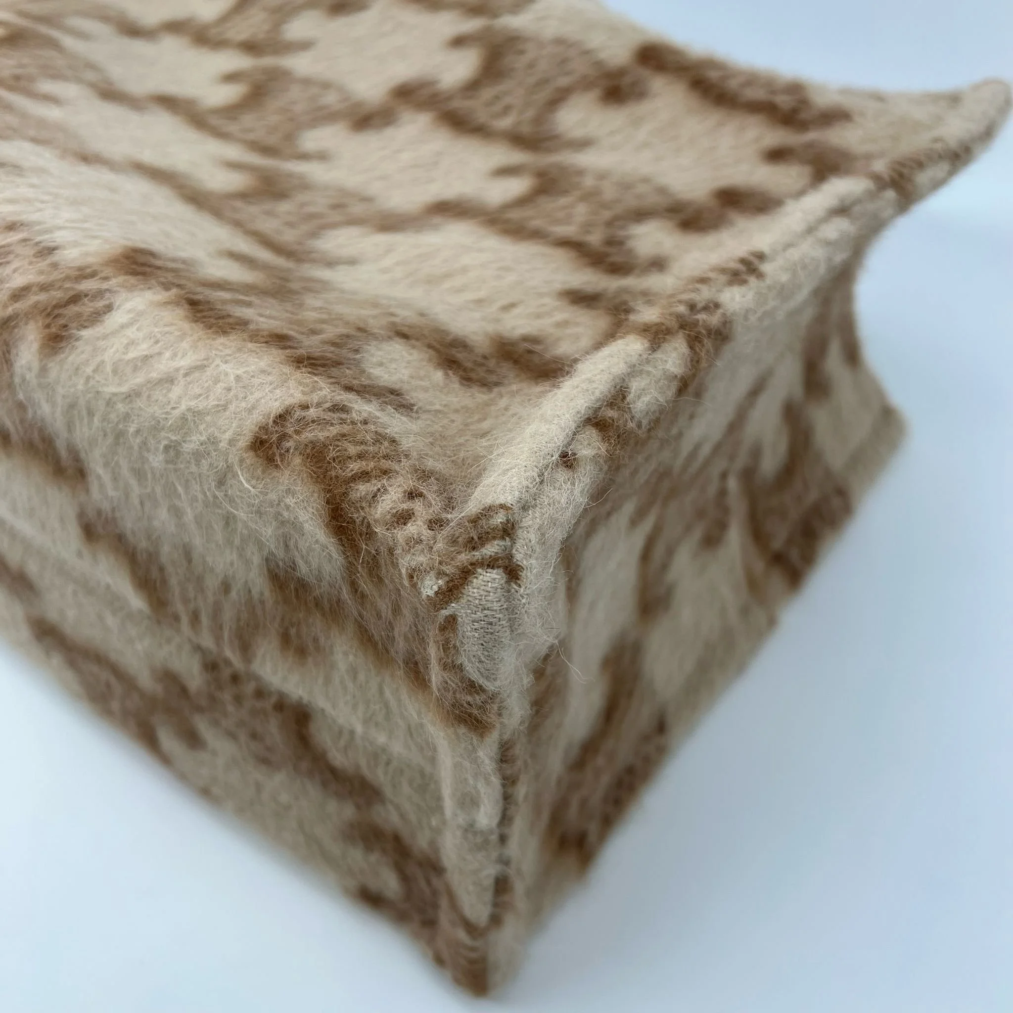 Celine Mohair Triomphe Large Cabas Tote Bag Thais Beige corner