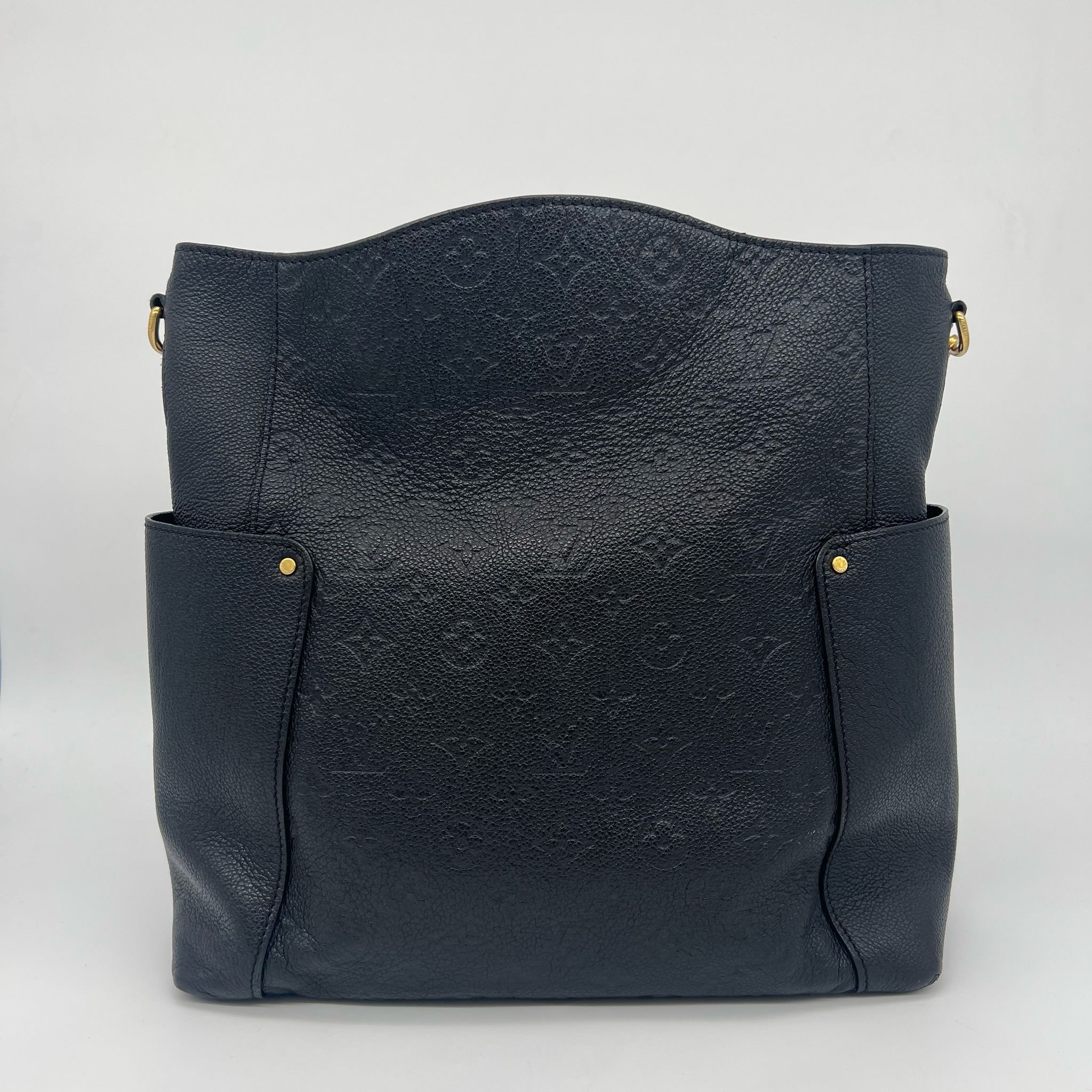 Louis Vuitton Bagatelle Bag in Noir Monogram Empreinte Leather Gold Hardware back