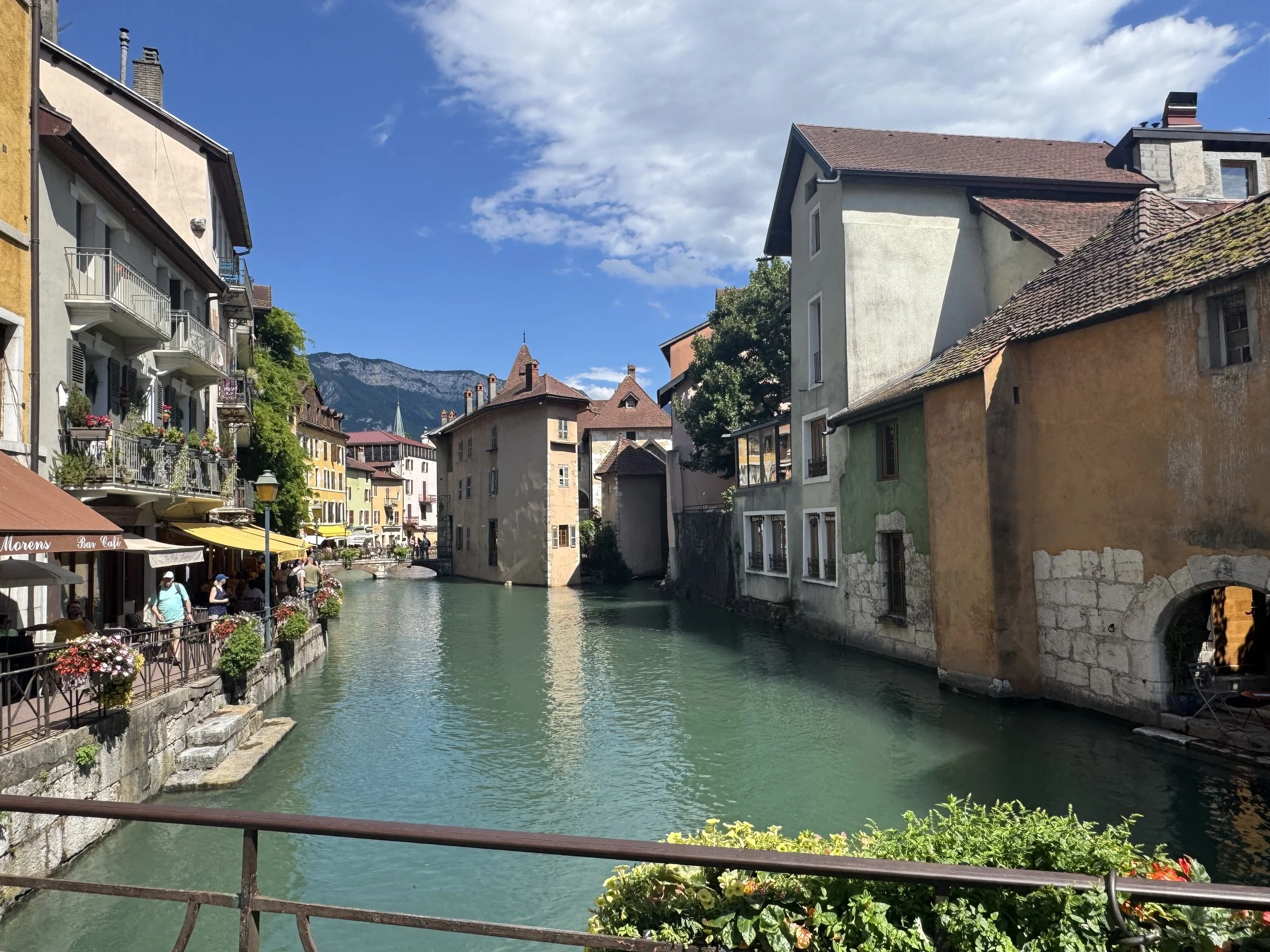 Annecy canal with island prison where Francis ministered