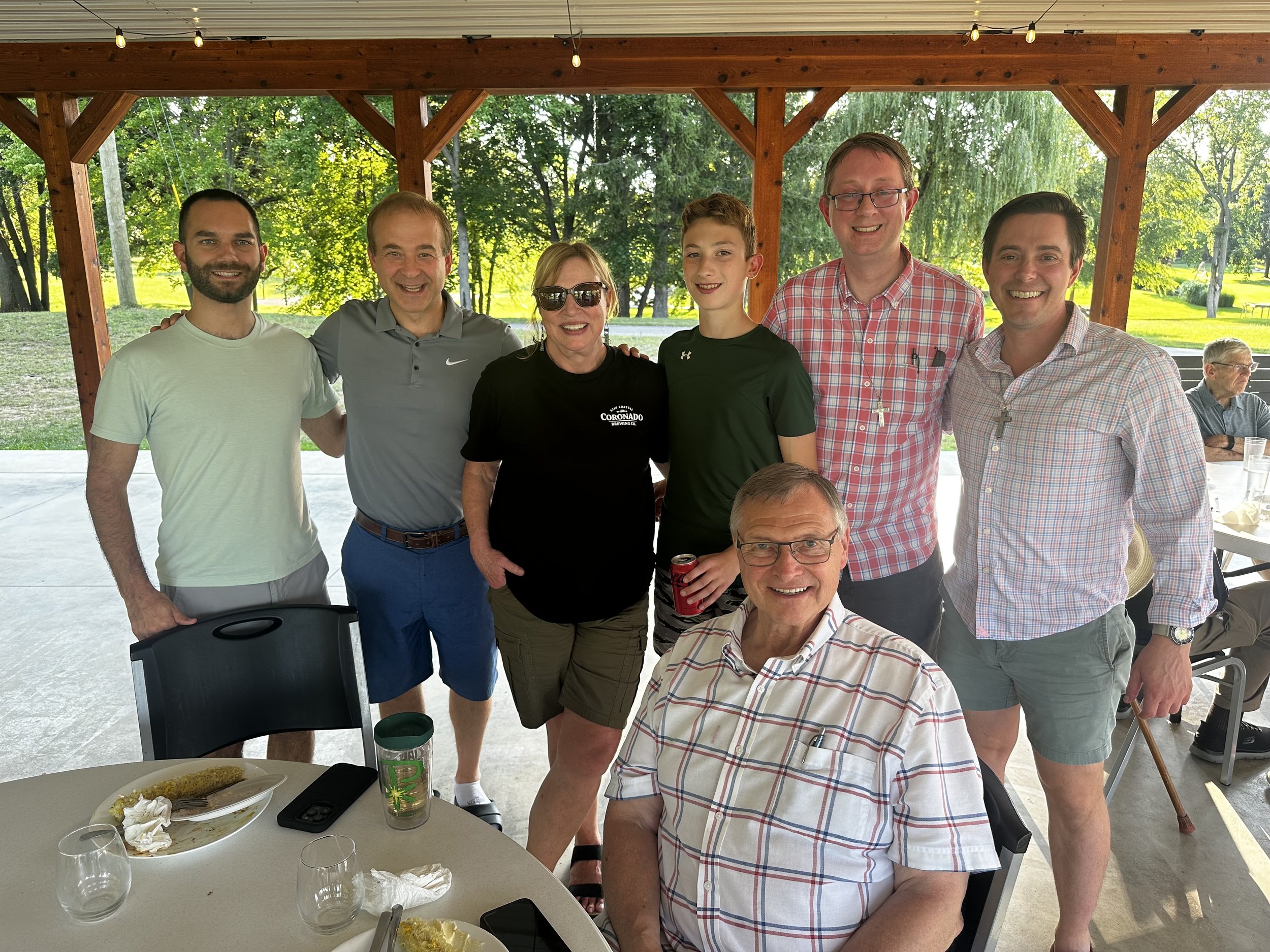 Mr. Matt Trovato, OSFS, Fr. Alan Zobler, OSFS, Josie, Paxton, Fr. Michael Newman, OSFS, Fr. Joe Newman, OSFS, &amp; Fr. John Kasper, OSFS (front)