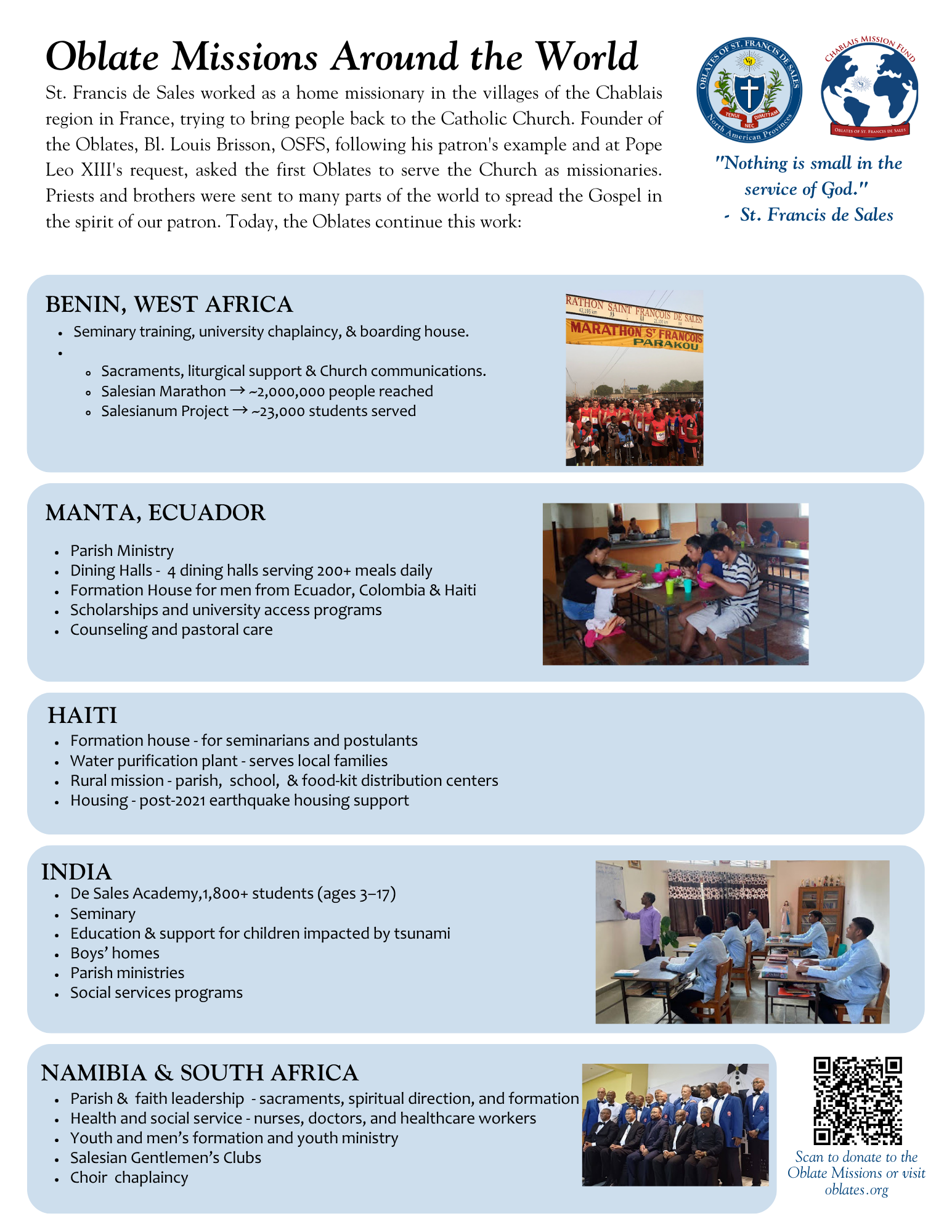 General Oblates Missions Flyer