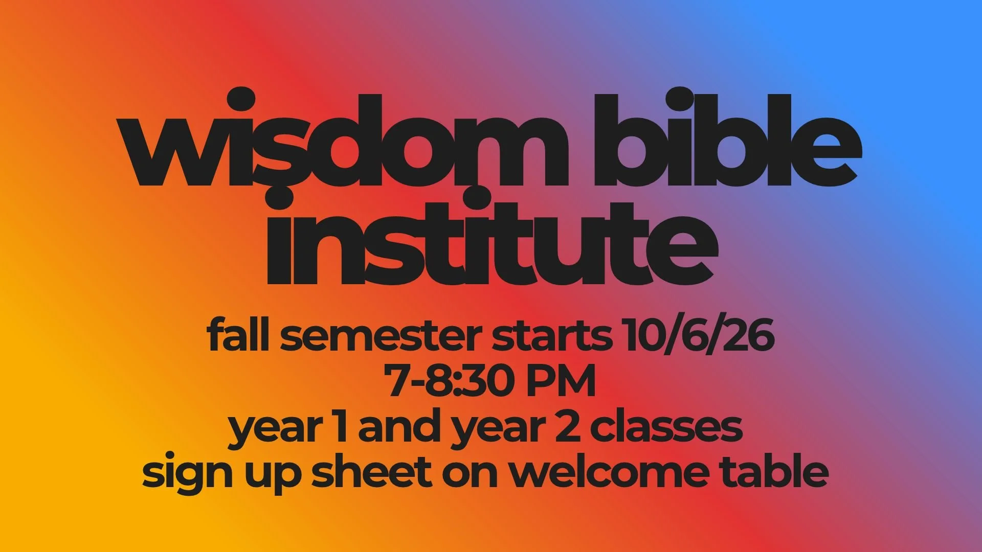 WBI Fall Semester