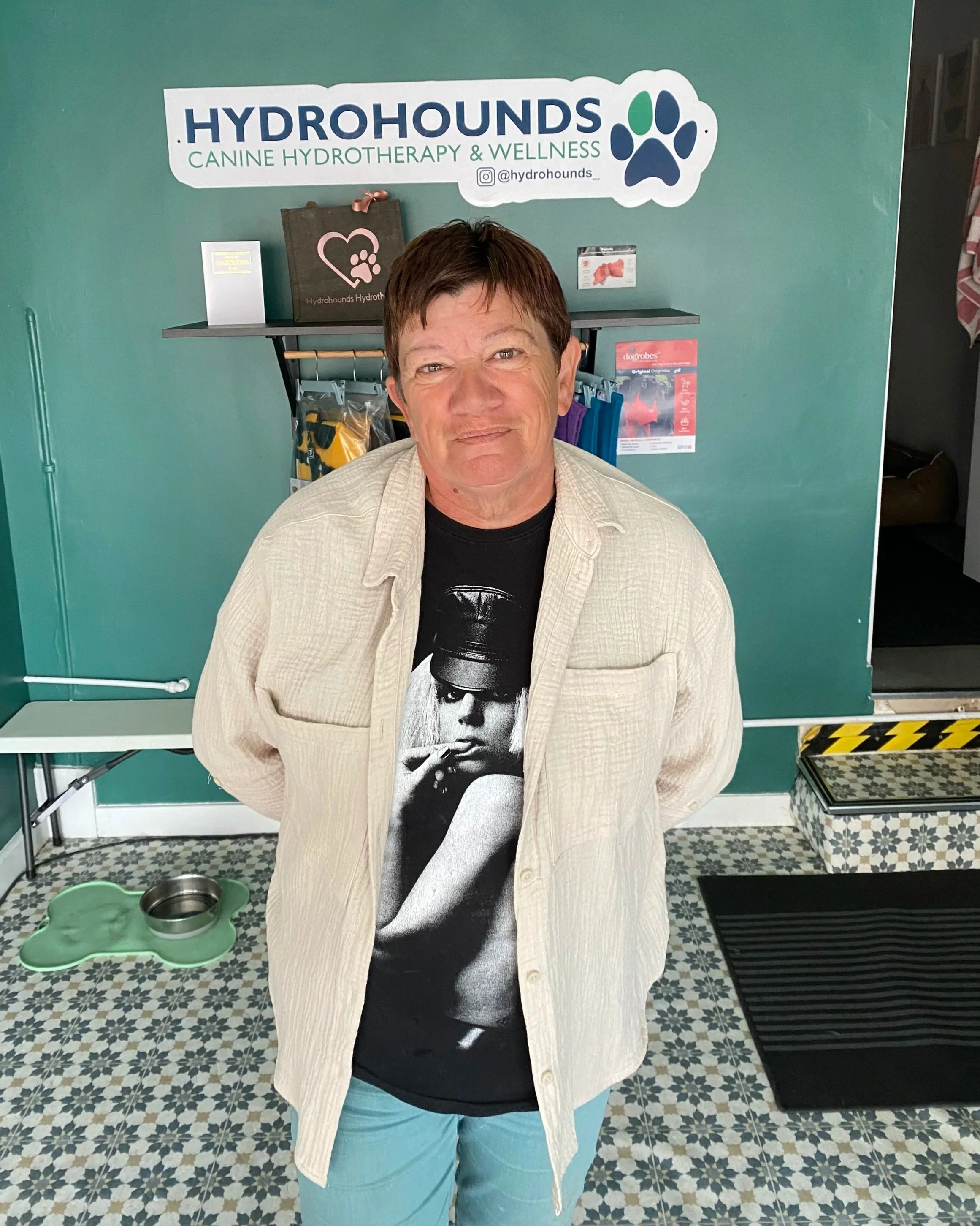 An employee at 'Hydrohounds Canine Hydrotherapy & Wellness