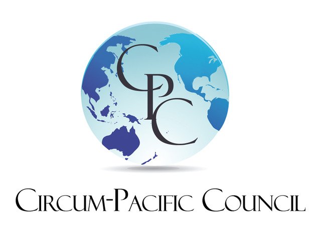 Logo of Circum-Pacific Council featuring a globe with Asia, Australia, and the Americas, and the organization's name below.