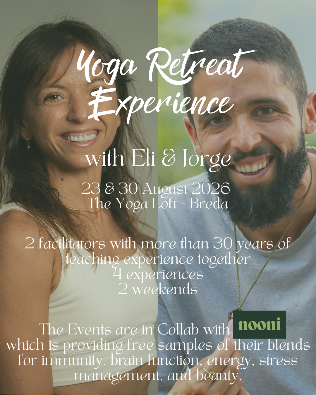 Unique Ticket: Yoga Retreat Experience – August 23 & 30 with Eli & Jorge!