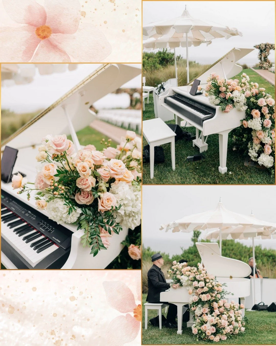 ✨💗We are elated to elevate our portfolio with another unforgettable experience! Our stunning white piano shell and band fronts were transformed into a work of art with exquisite flower arrangements, creating an unforgettable masterpiece. Guests were