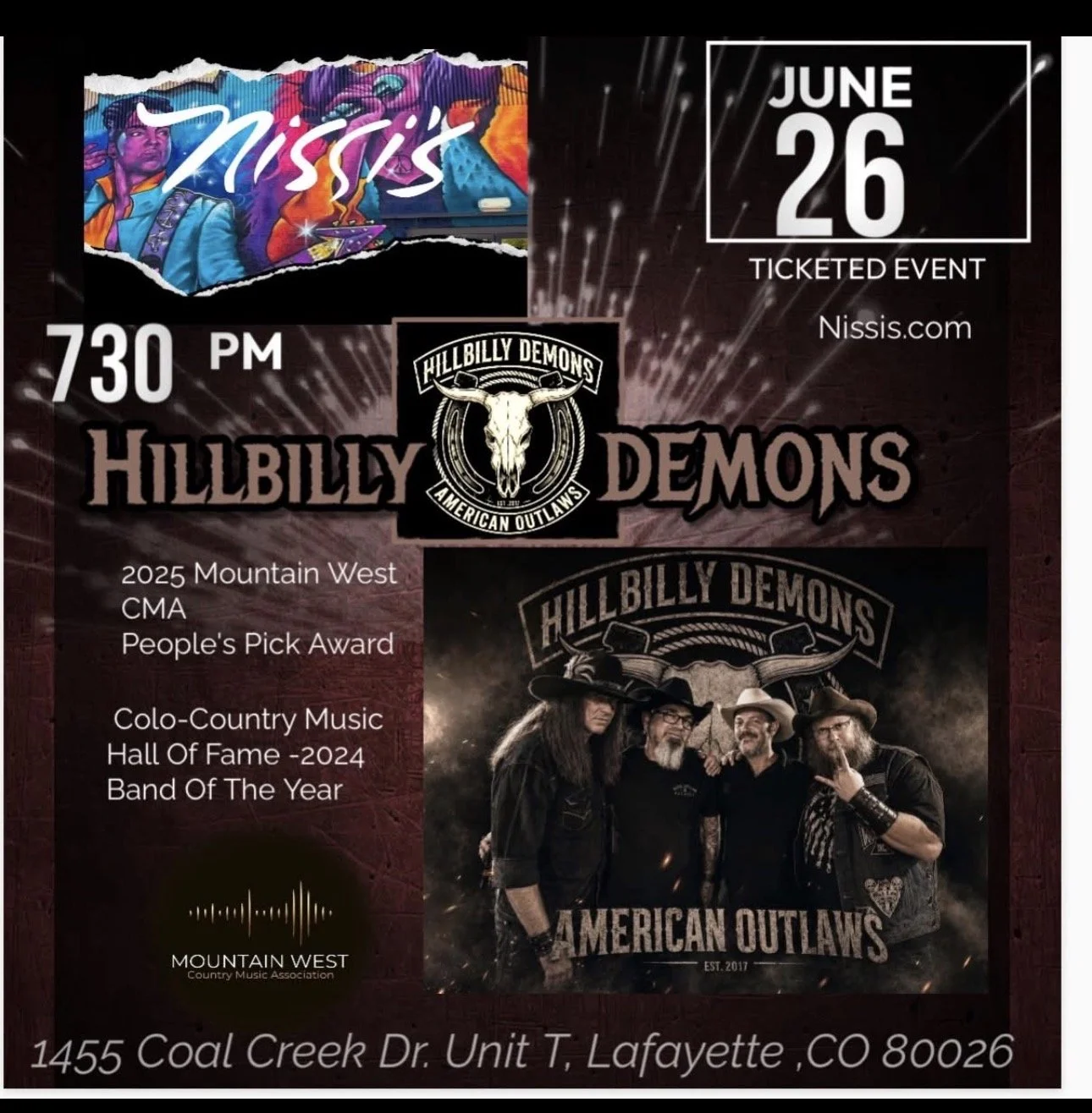 Hillbilly Demons in Concert at Nissi’s 