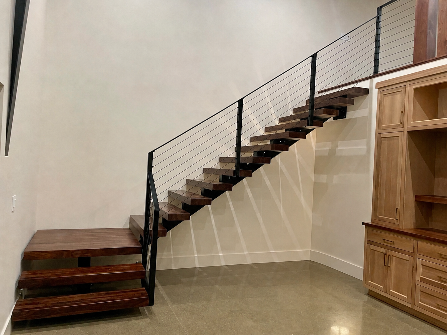 Floating Staircase + Cable Railing | Chico, CA