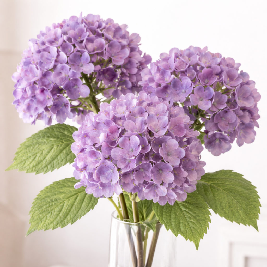 Faux Purple Hydrangea Floral Spray Set of 2