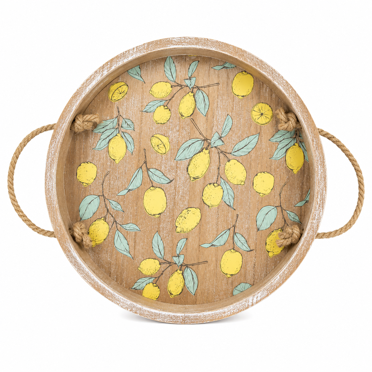 Rustic Lemon Wood Serving & Decorative Tray