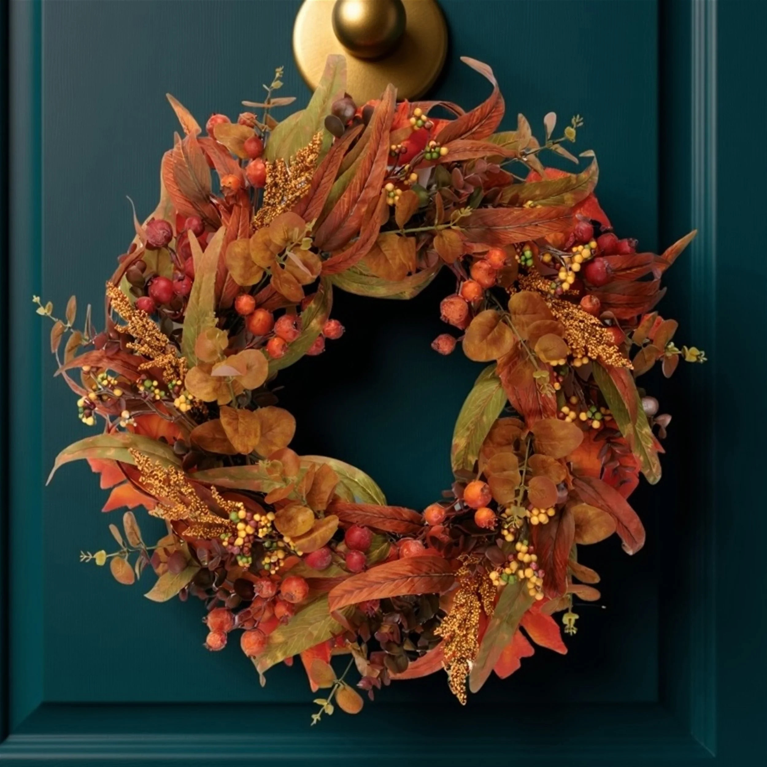 Mixed Berry & Autumn Foliage Harvest Wreath 24"D