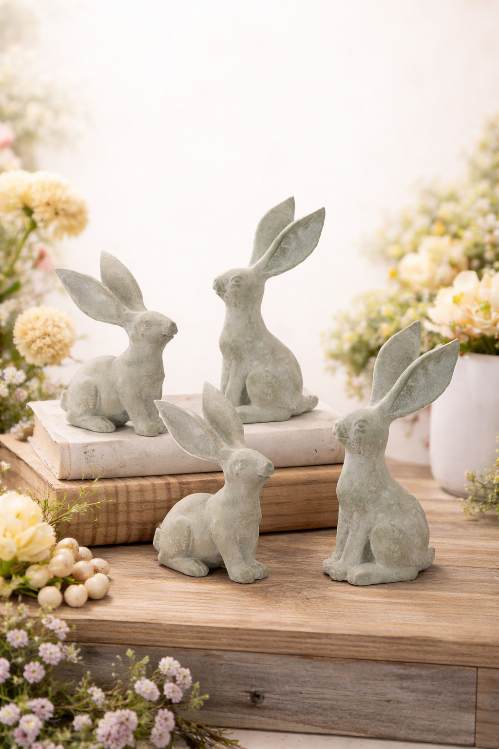 Long Ear Rabbit Figurine Set of 4