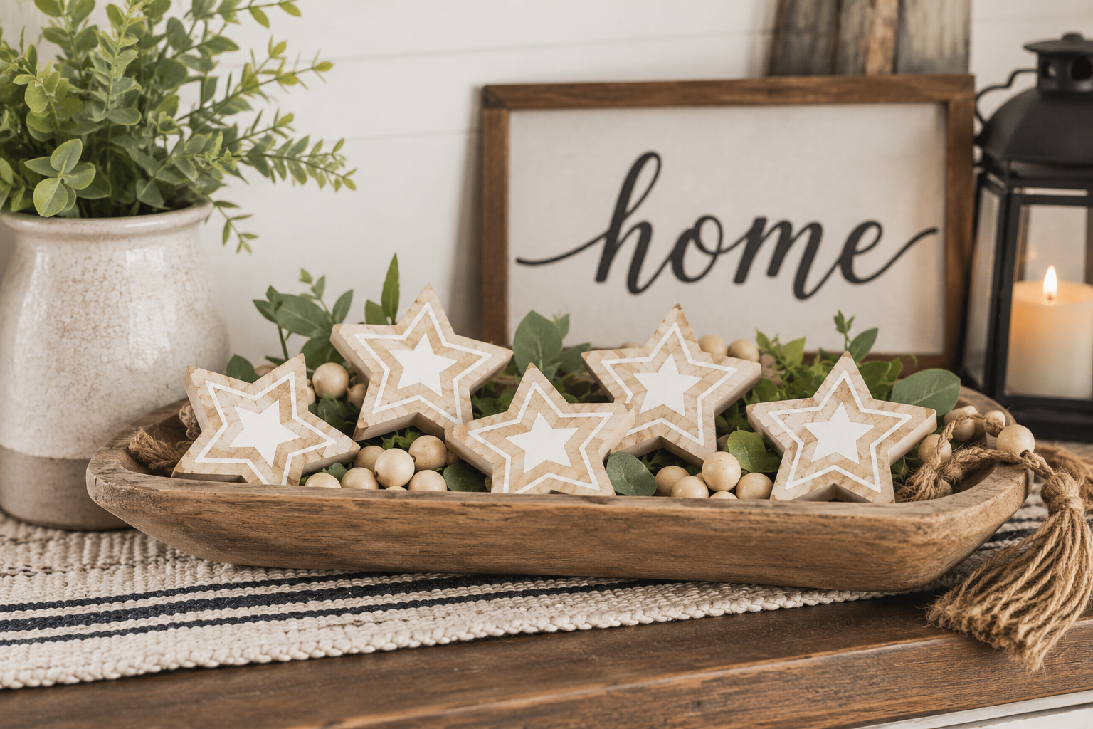 Americana Wooden Star Bowl Fillers Set of 6