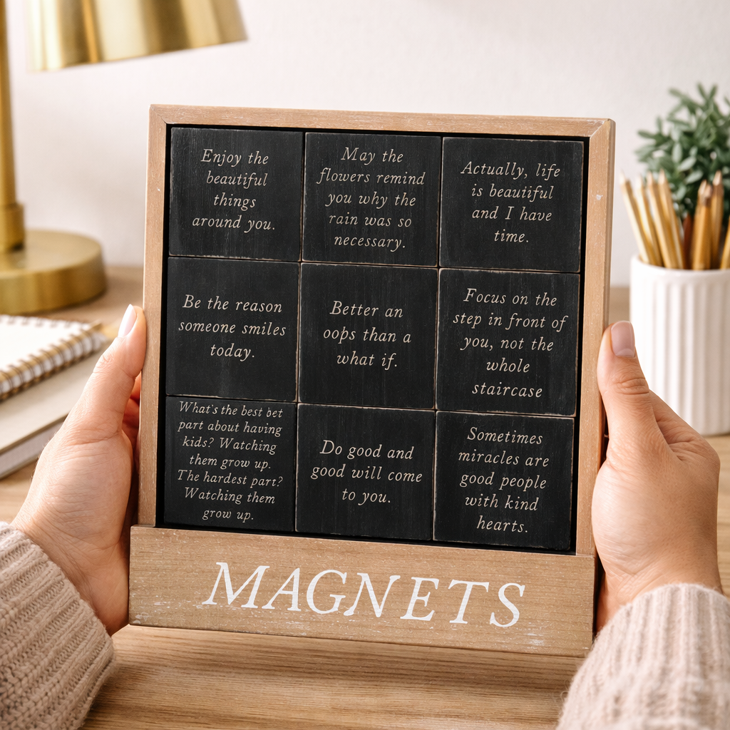 Inspiring Quote Wood Magnets set of 9