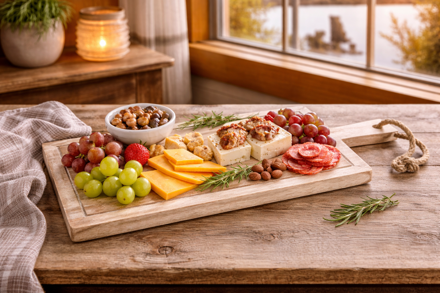 The Gather Board – Mango Wood Cutting & Serving Board, Natural & White