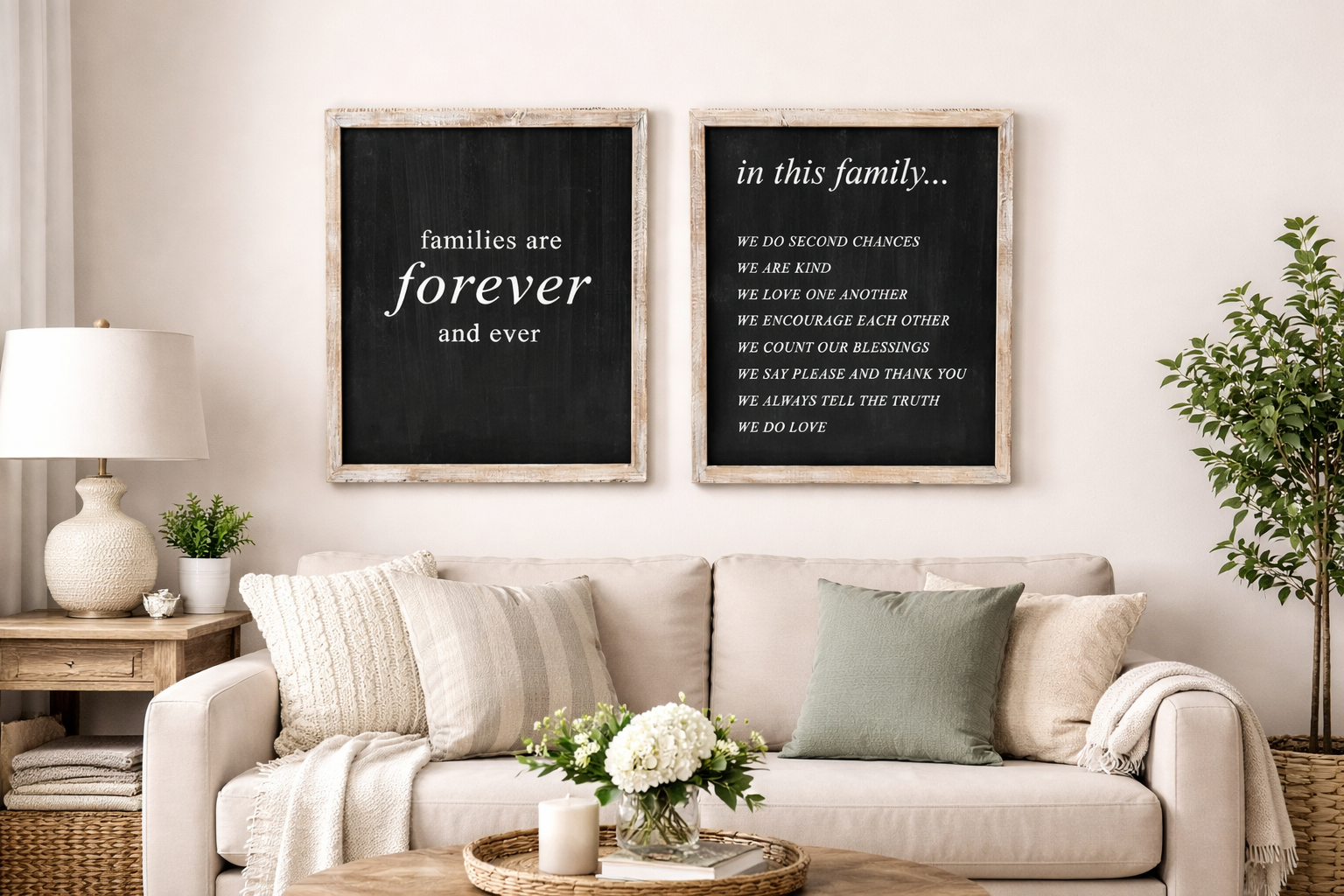 Double Sided “Forever Family” – Reclaimed Wood Framed Wall Sign