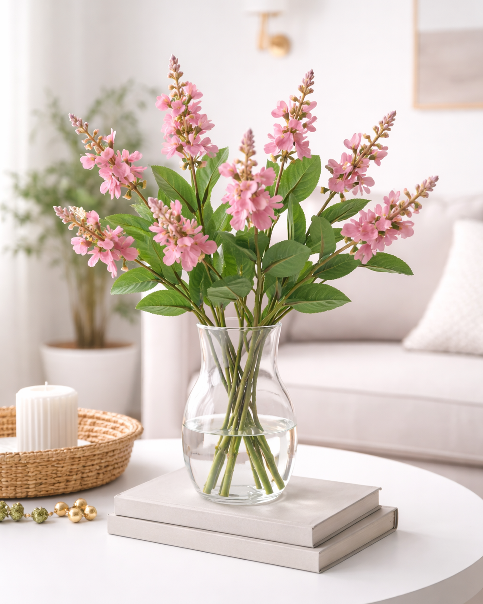 Soft Pink Blossom Floral Sprays – Set of 6