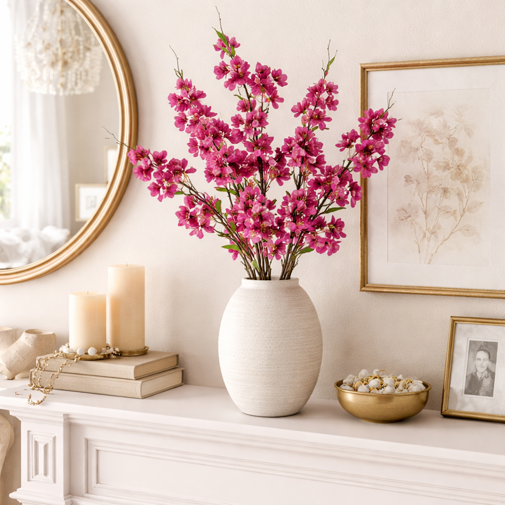 Plum Blossom Floral Branch Set of 4