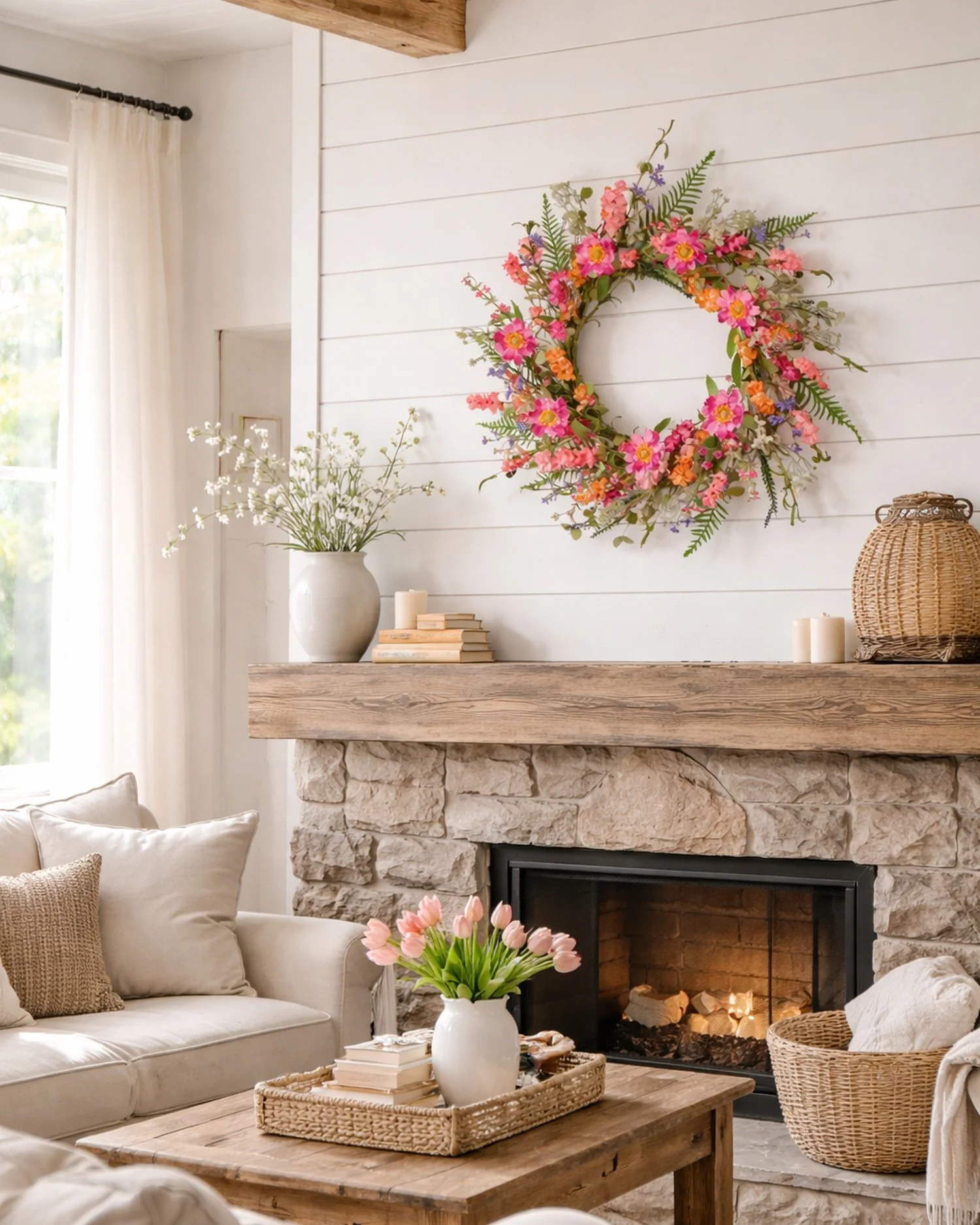 Spring Garden Burst Wreath