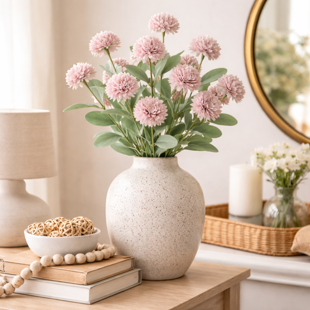 Blush Mini Mum Floral Bush Set of 4