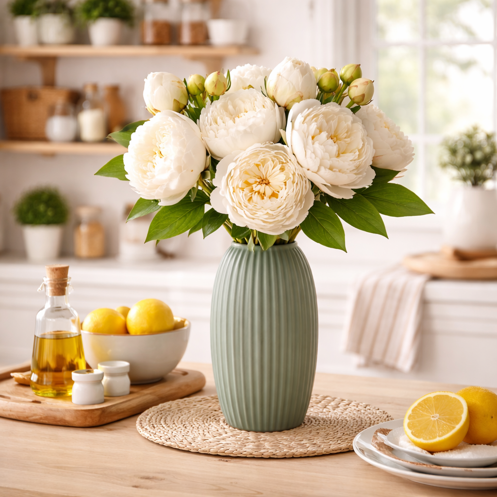 Ivory Peony Floral Bundle Set of 2