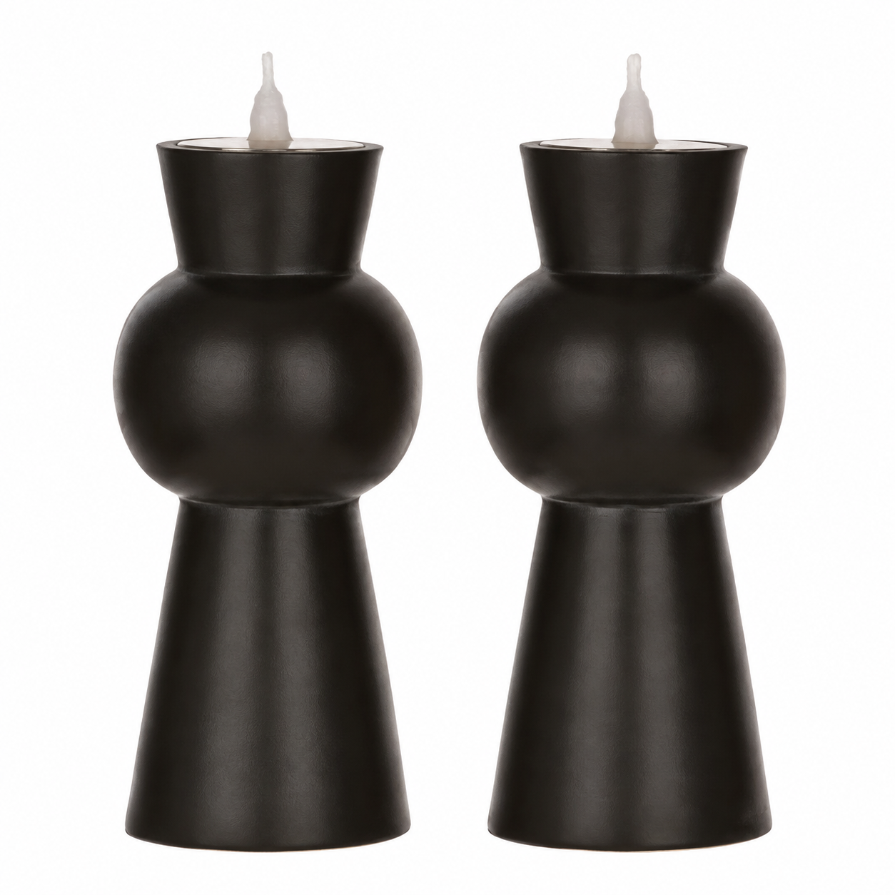 Simplux Black Flameless LED Candles with Moving Flame, Remote & 4-Hour and 8-Hour Timers – Set of 2