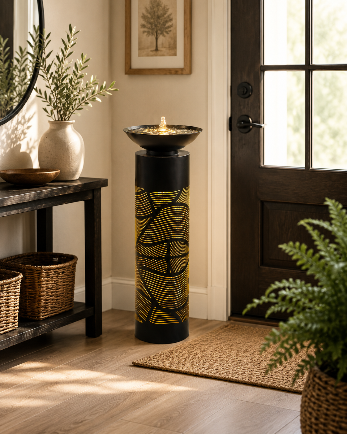 luxeglow-cascading-leaf-fountain-entryway.jpg