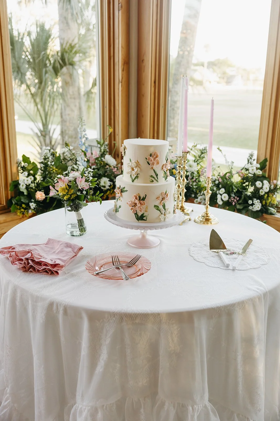 Two Tier. Hand Painted Buttercream Flowers..jpg