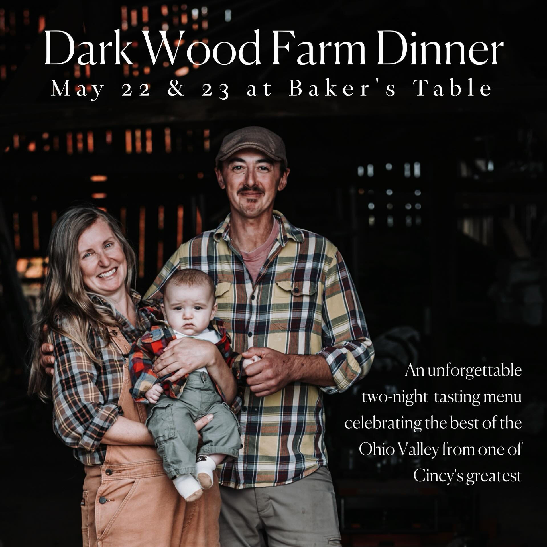 Seven years ago our owner, Chef Dave, met farmer Annie Woods at the market at Findlay Market. She is the proprietor of Dark Wood Farms, and her world-class produce is the inspiration behind opening the Baker&rsquo;s Table. It continues to inspire us 