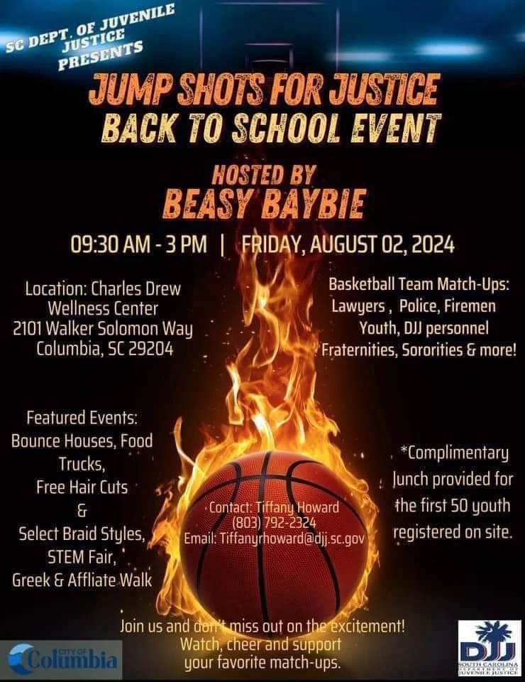 SC Dept. of Juvenile Justice Presents Jump Shots for Justice Back to School Event!