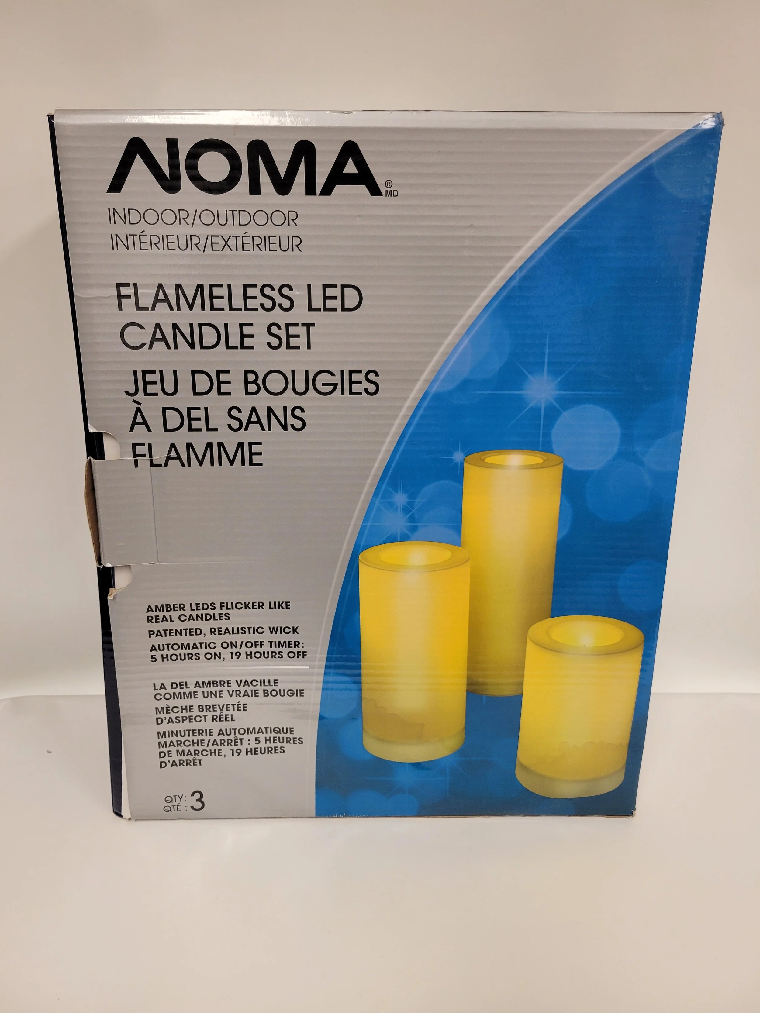 Lot de 3 bougies 9 po, 12 po et 15 po, Noma