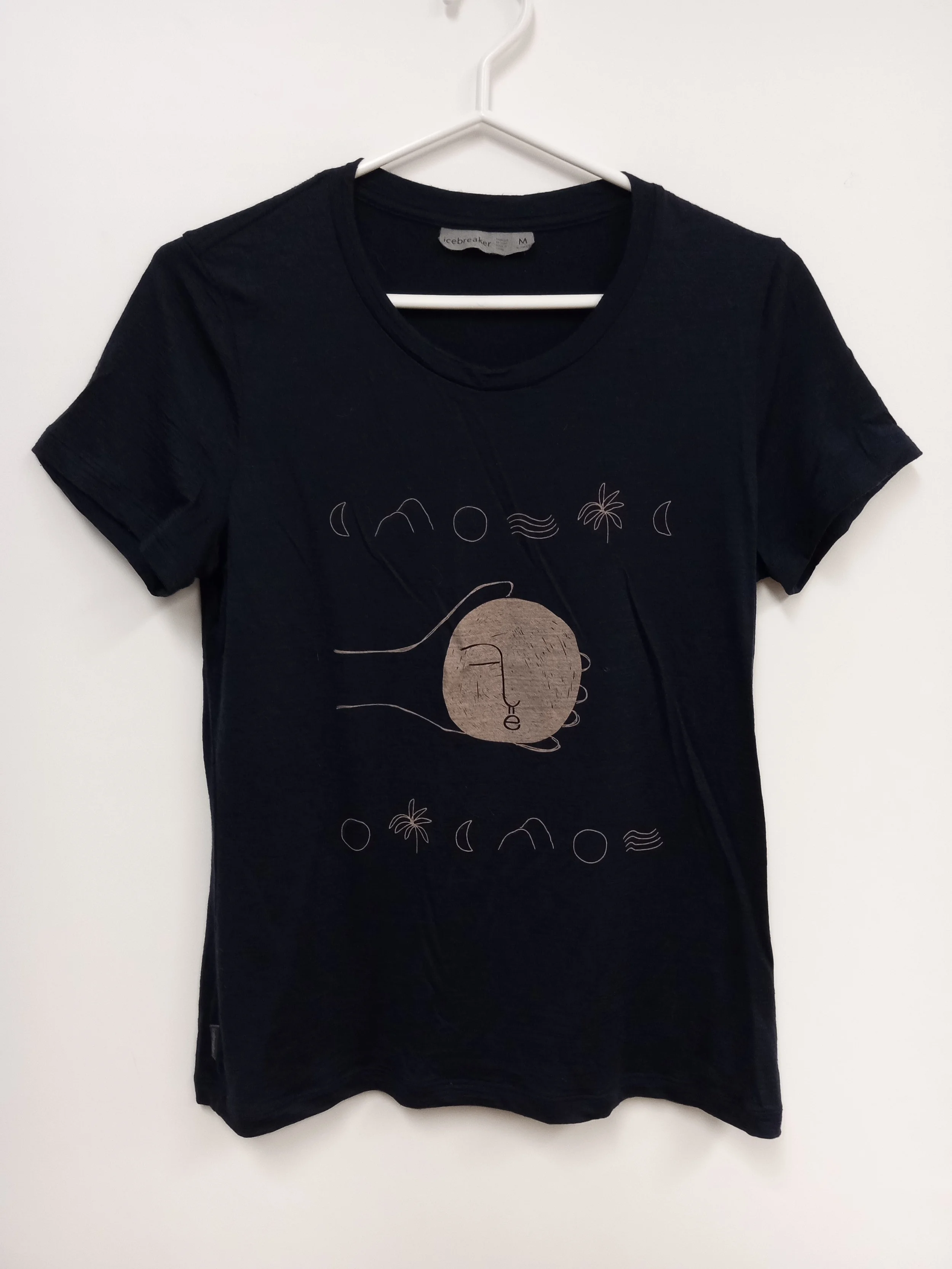 T-shirt marine, 100% laine mérino, léger et mince, Icebreaker, M