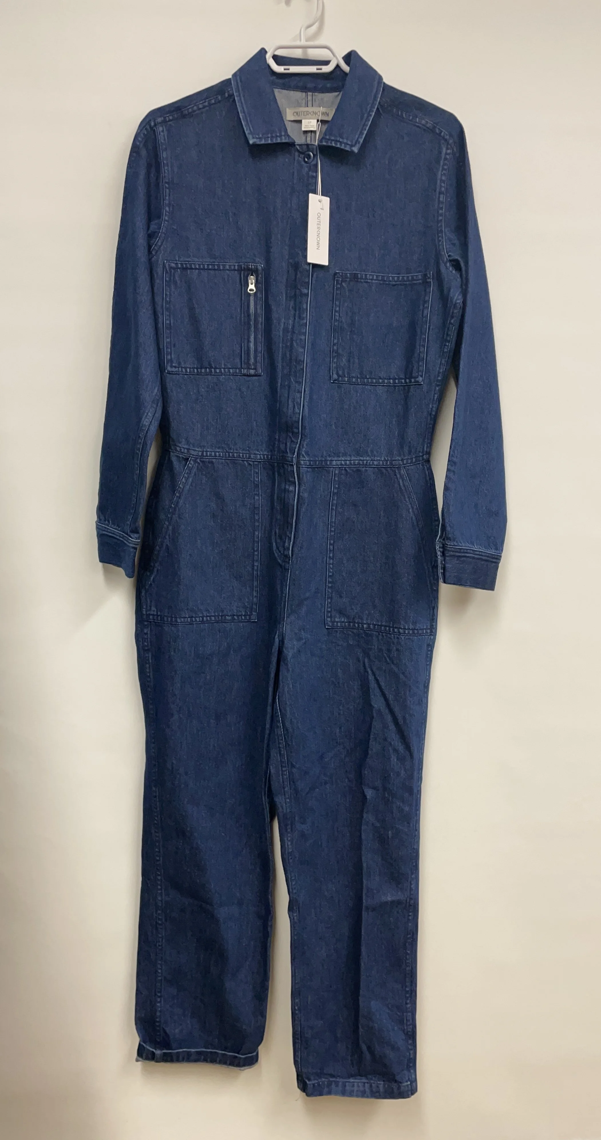 NEUF, salopette à manches longues en jean bleu, OUTERNOWN, S.