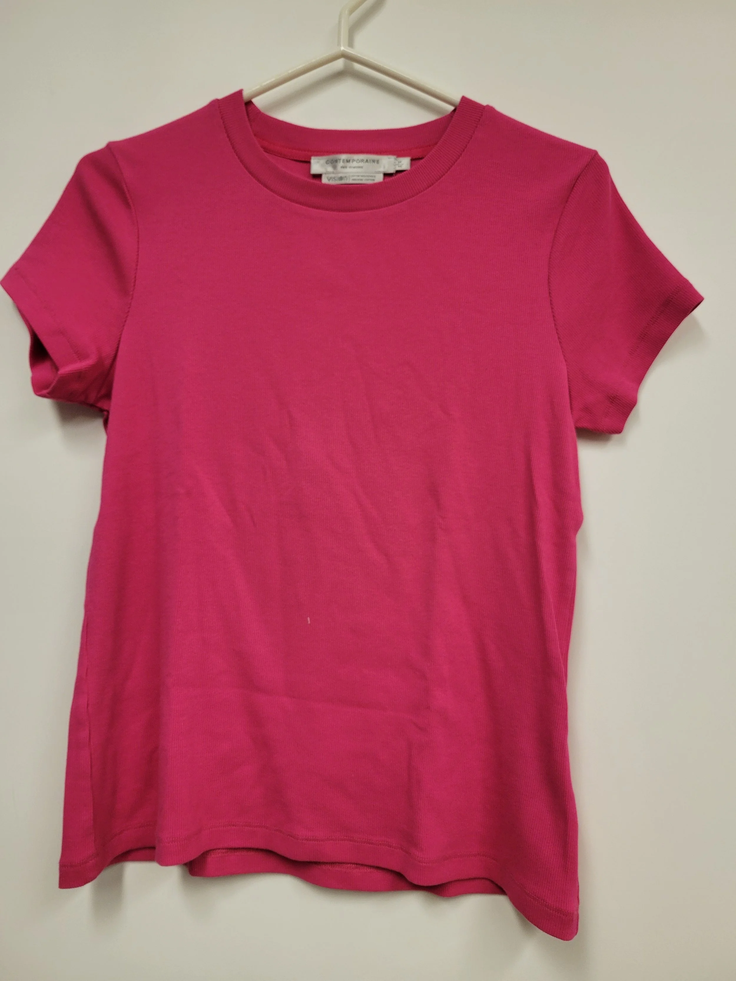 T-shirt rose fushia, 95% coton, Contemporaine, M