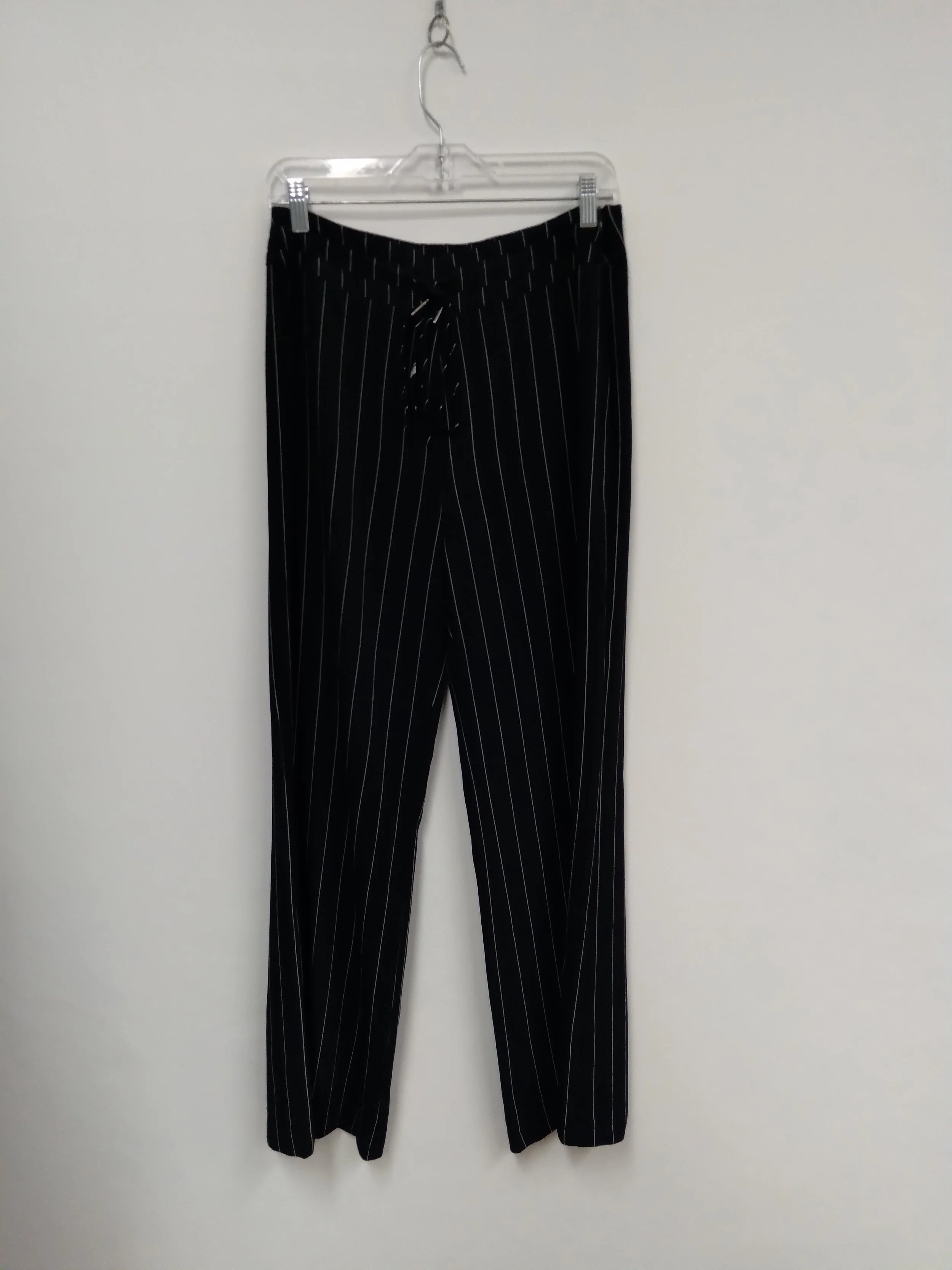 Pantalon coupe large, noir à lignes blanches, polyester, BEDO, taille S