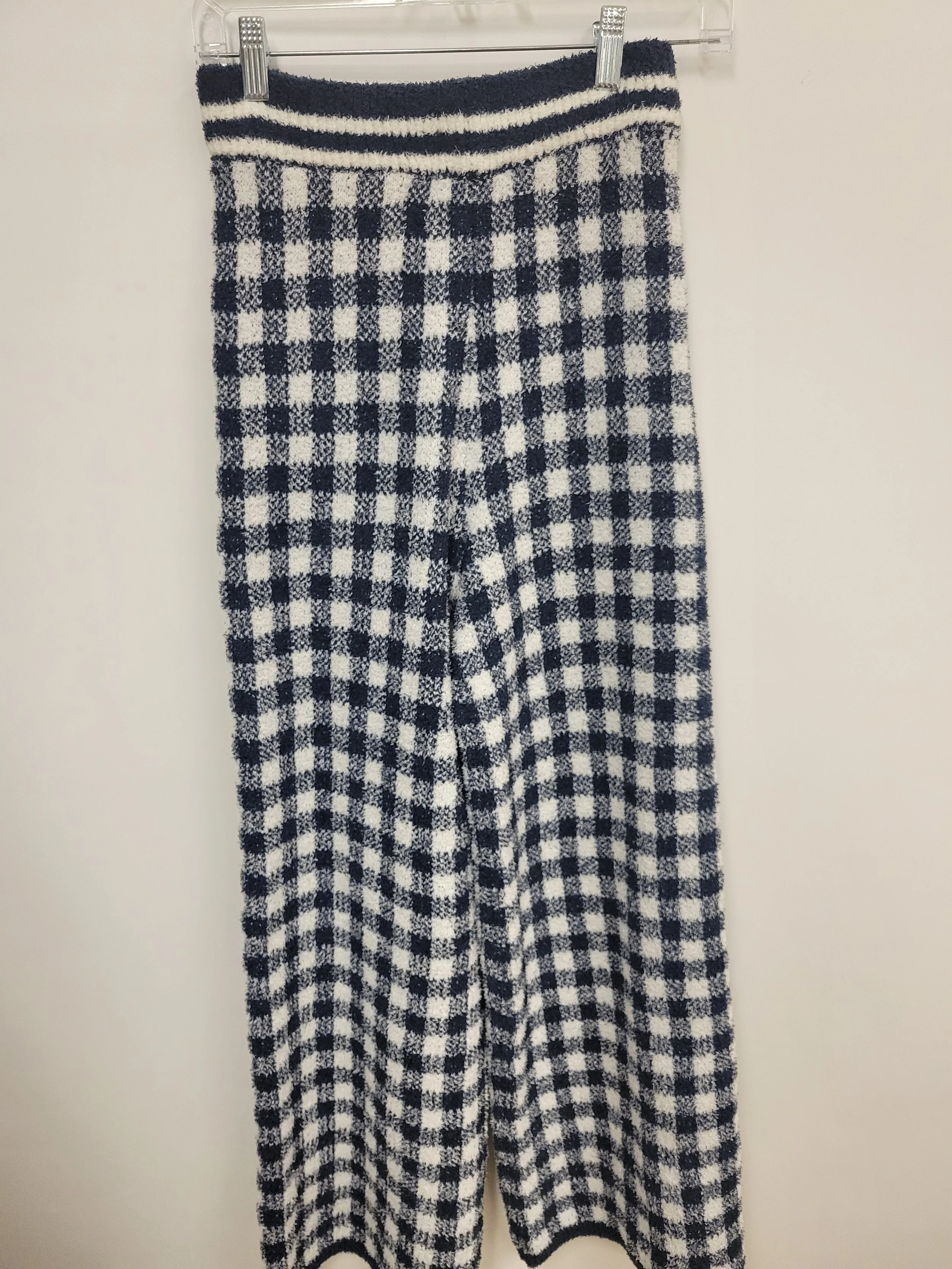 Pantalon carotté bleu marin et blanc, happily Grey, taille S