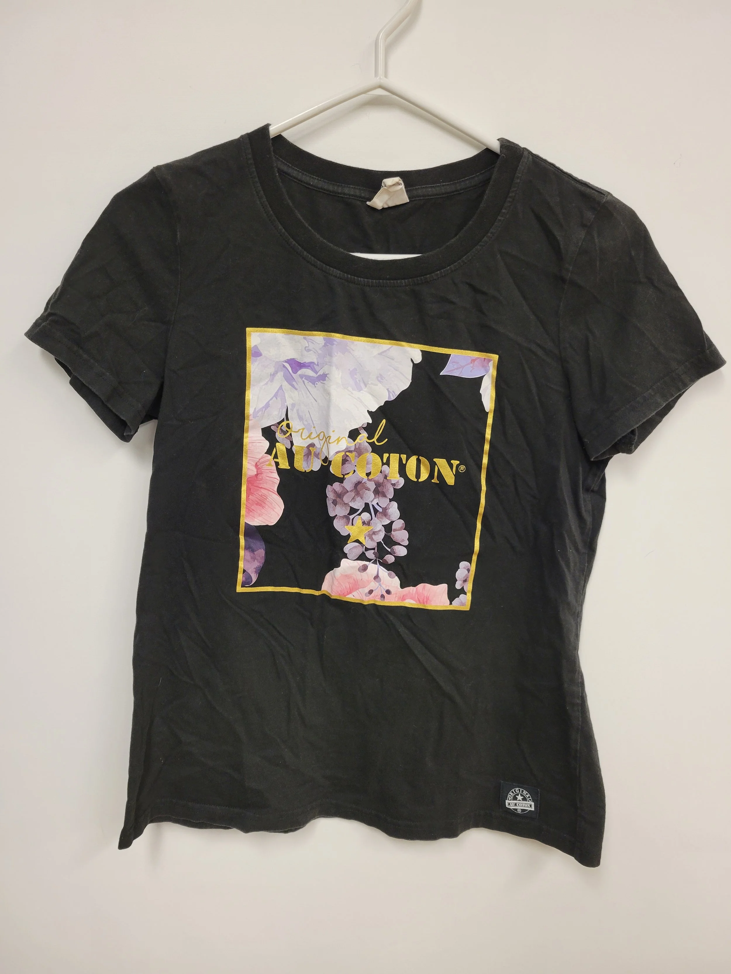 T-shirt noir, Original au coton, M