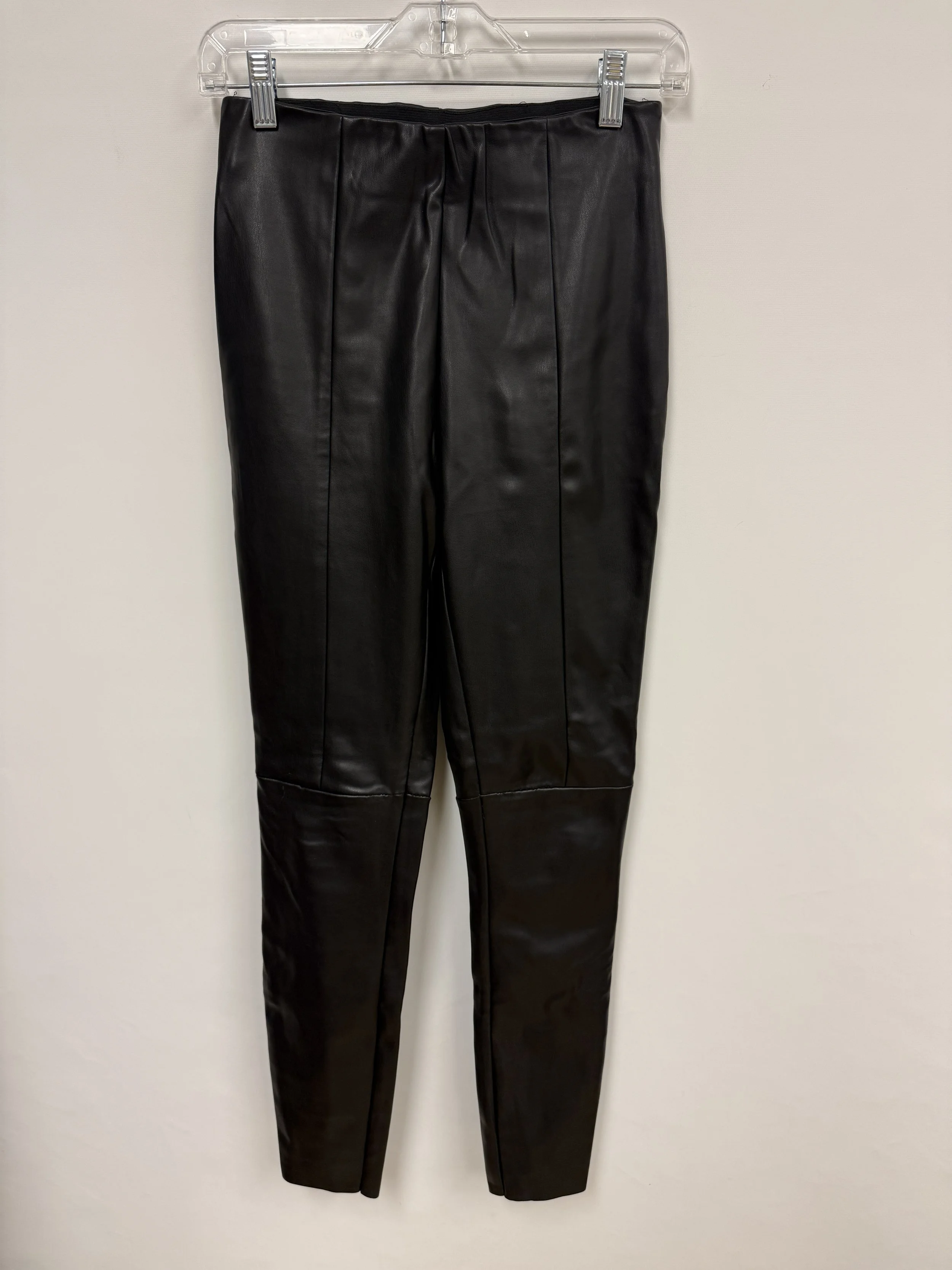 Pantalon noir en similicuir, taille élastique, Vero Moda, XS