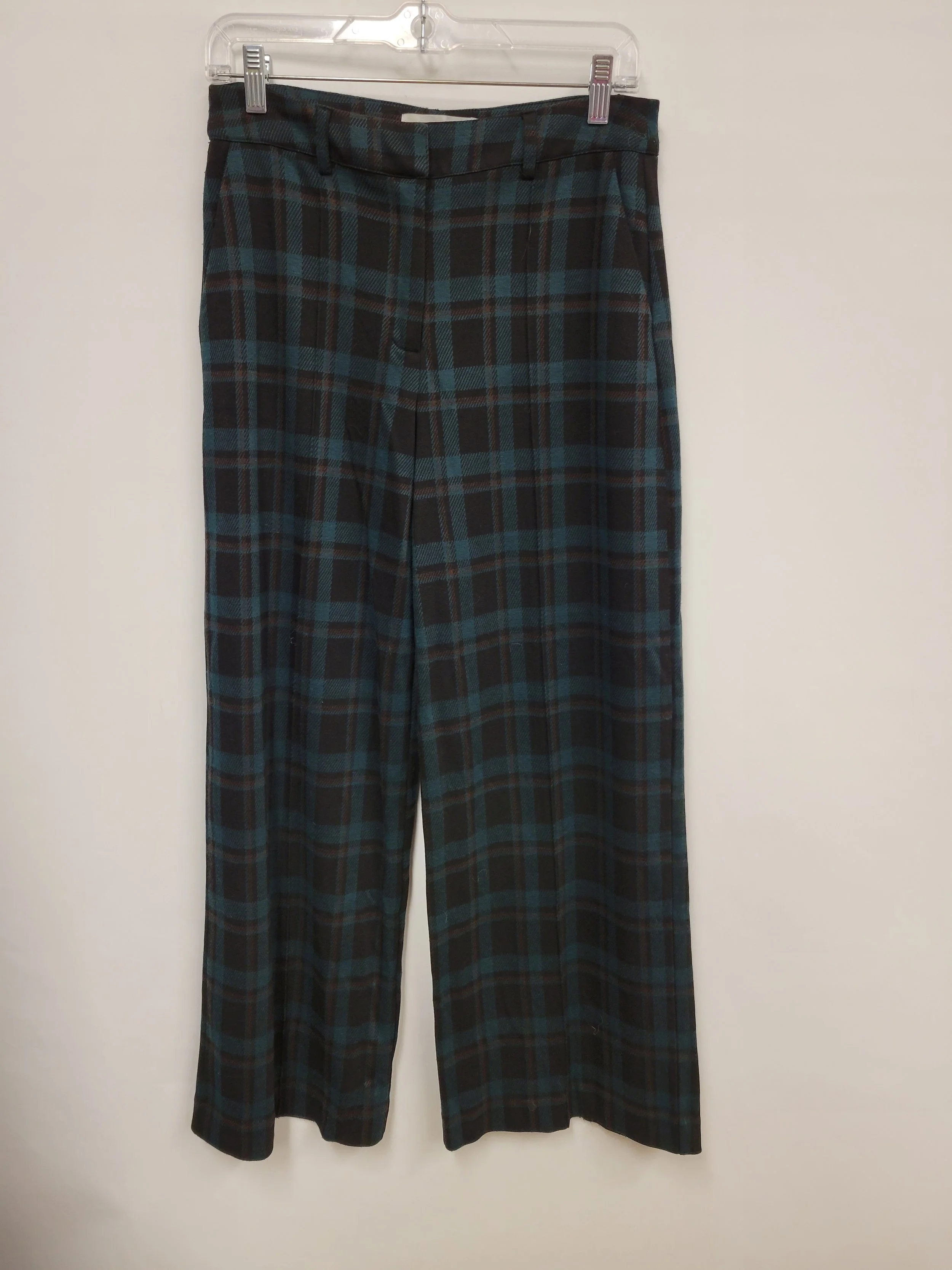 Pantalon ample à carreaux vert et noir, ICHI, S