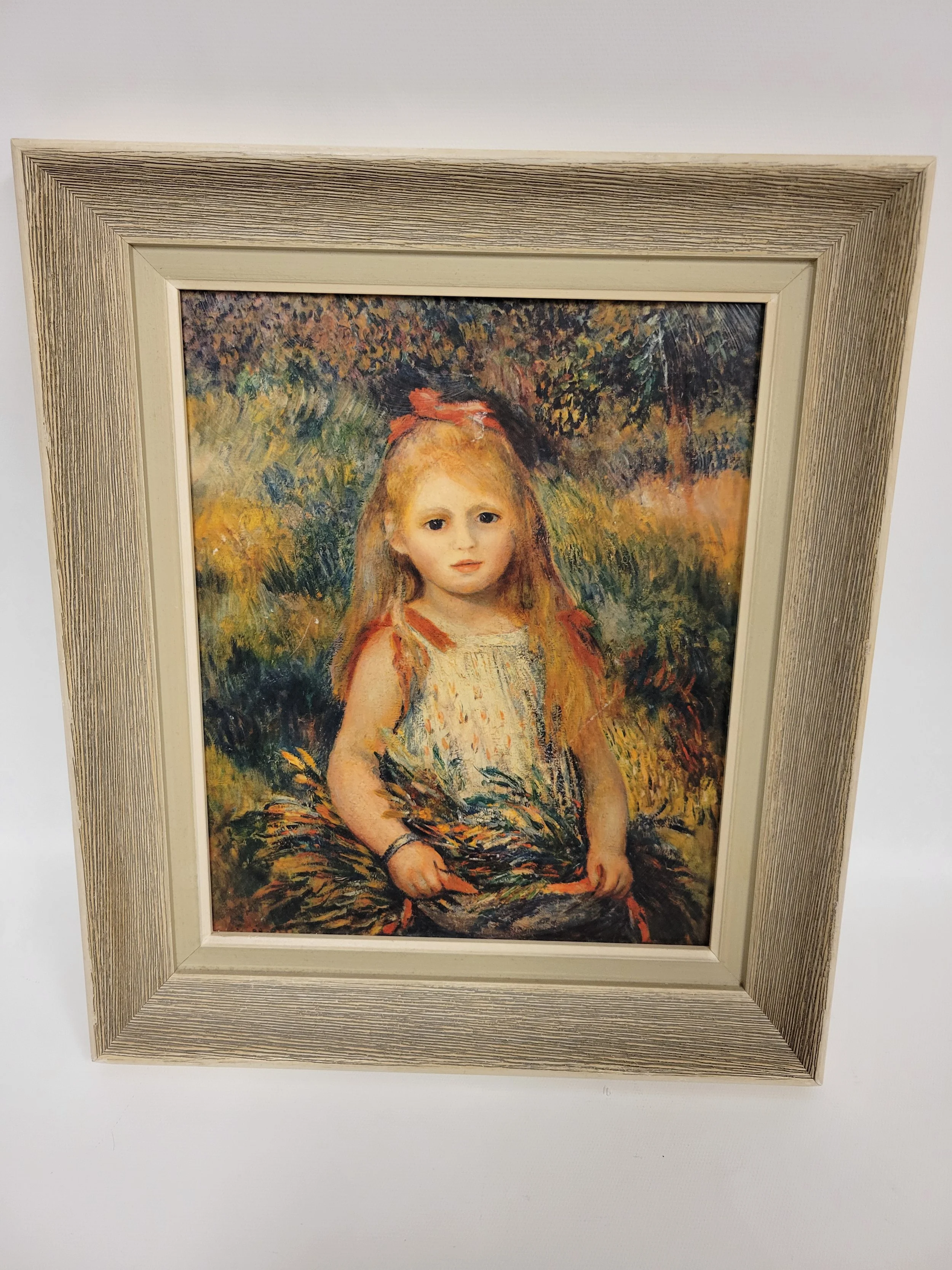 Reproduction de 'Fillette à la guerre' de Renoir, cadre 11 x 13 po