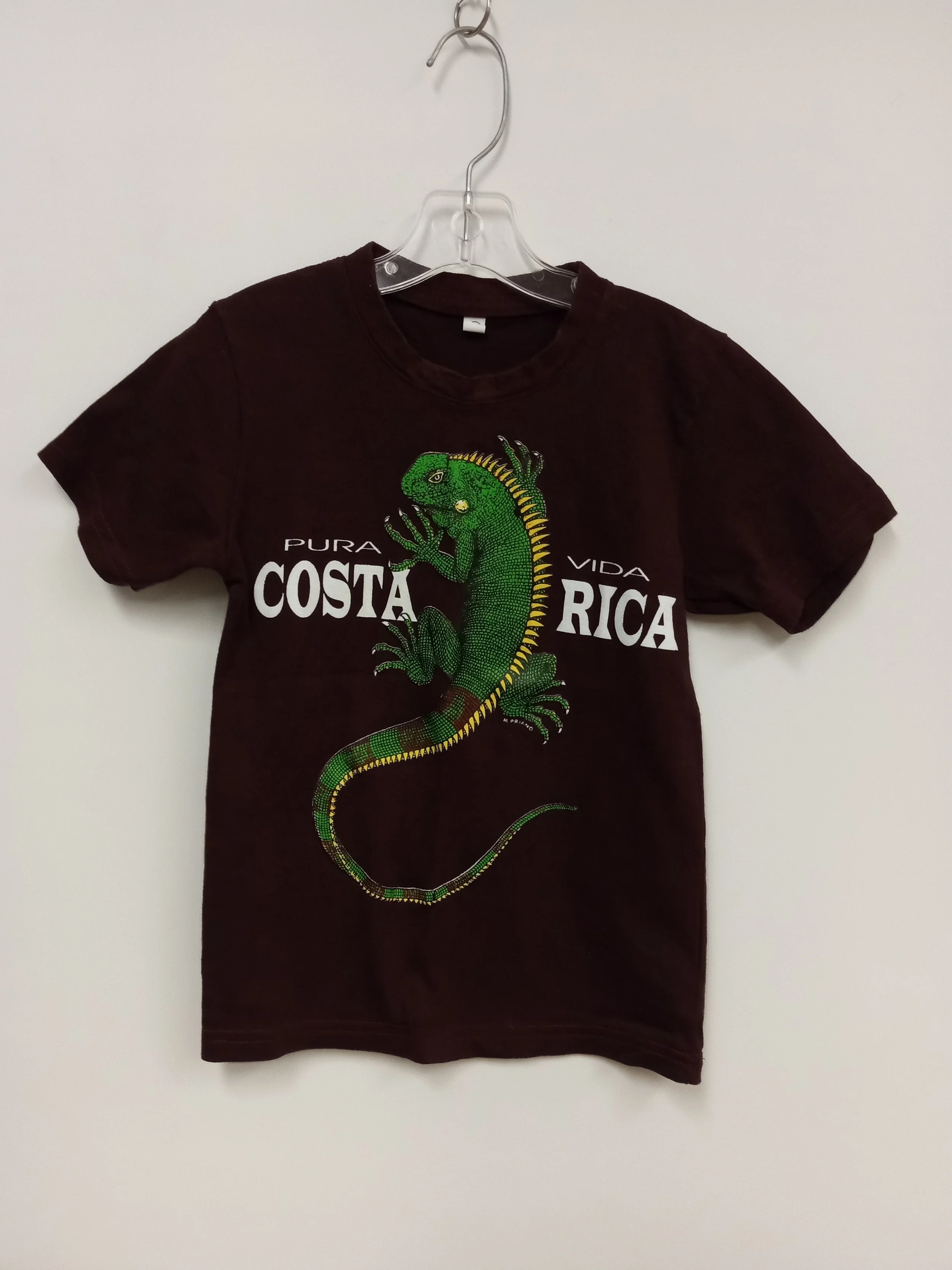 T-Shirt rouge vin, Logo Costa Rica avec iguane verte, COSTA RICA, Taille 6