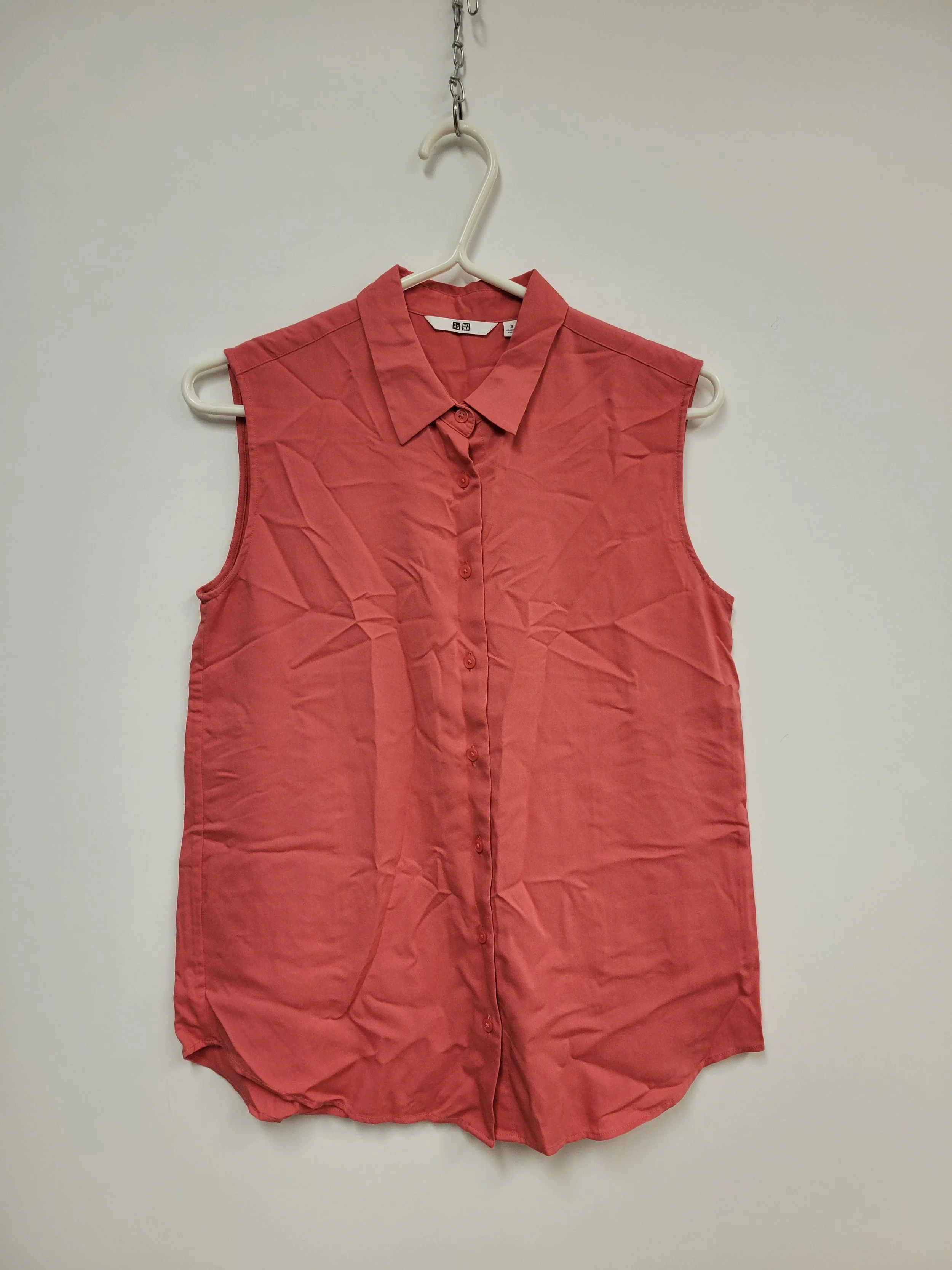 Chemisier sans manches corail, UNIQLO, S