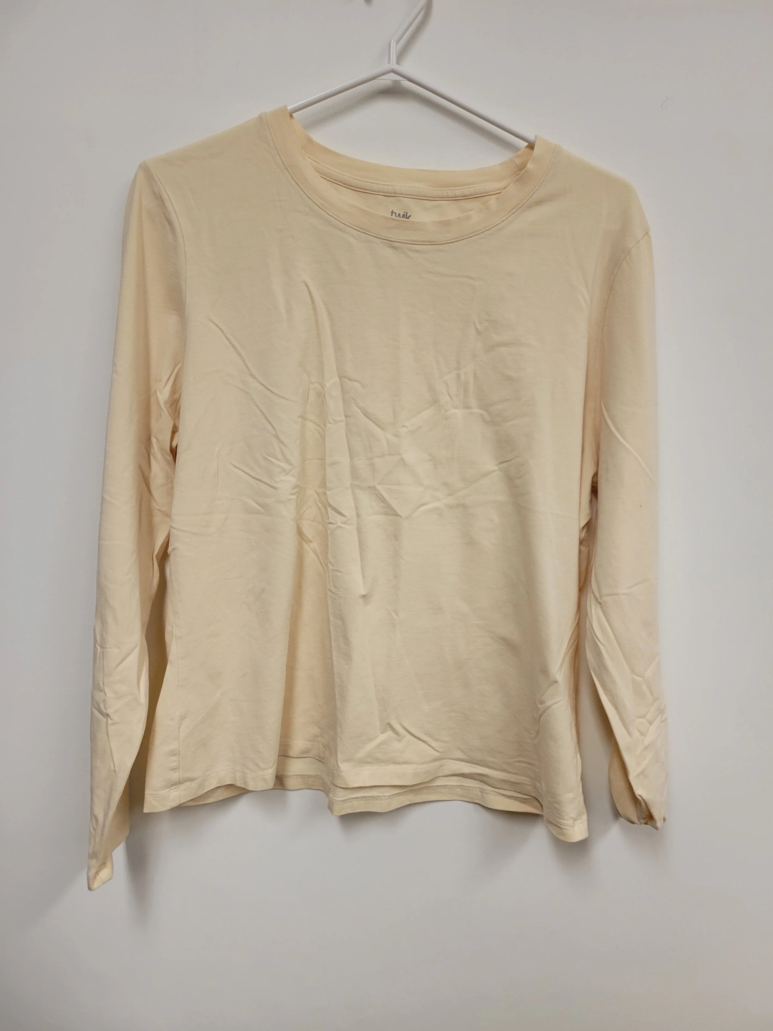 Chandail beige paille coton bio, Twik, XL