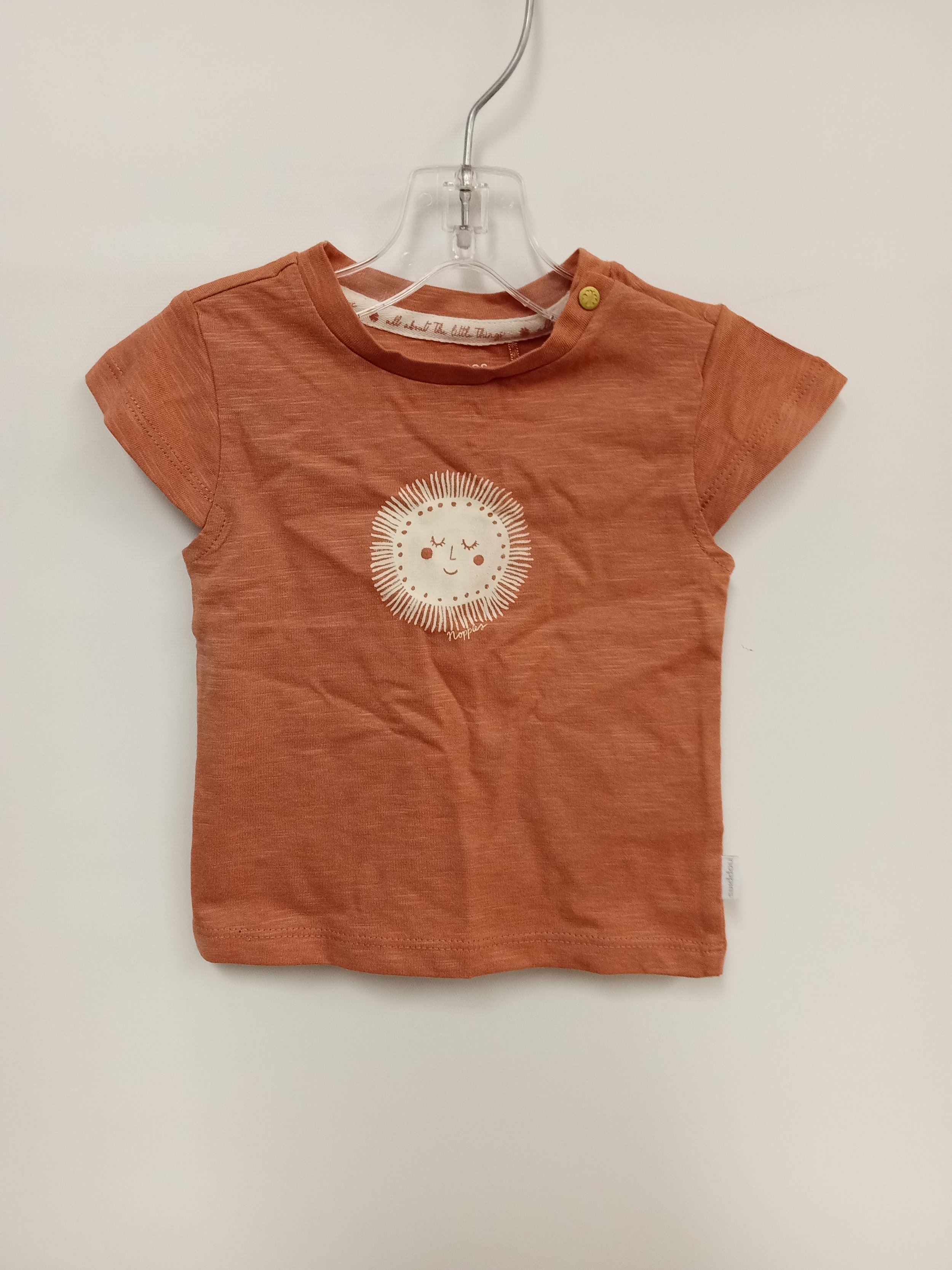 t-shirt rose pale corail, noppies, 4-6 mois